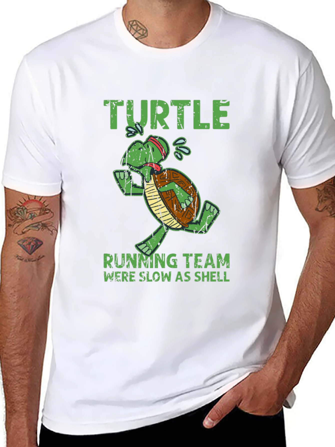 Turtle Running Team Graphic Tee - Slow as Shell