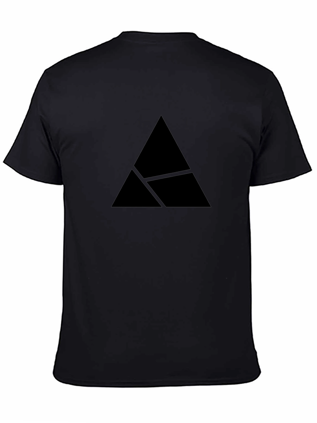 Mens Black Graphic Tee - Abstract Triangle Design