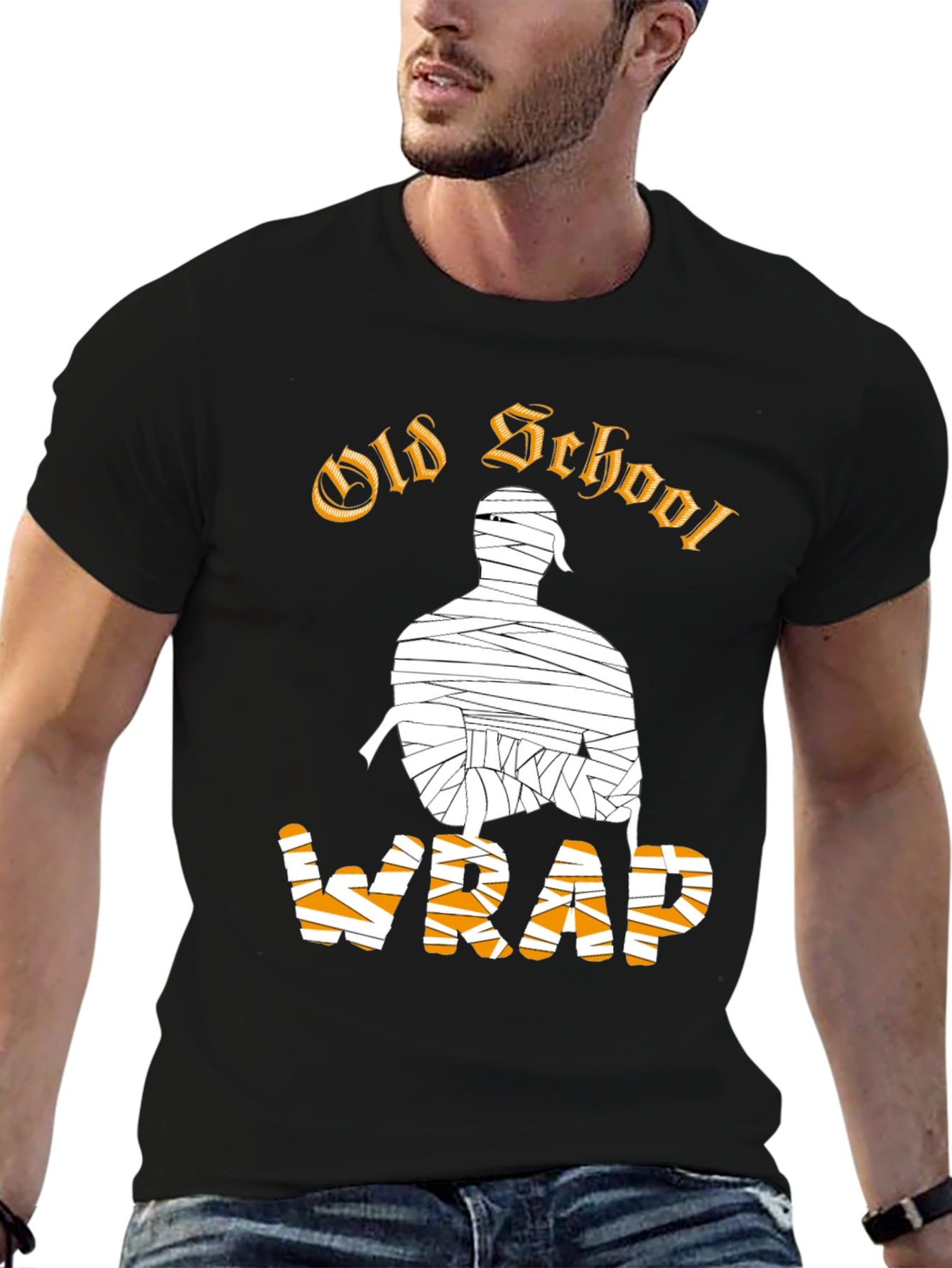 Old School Wrap T-Shirt - Black Graphic Tee