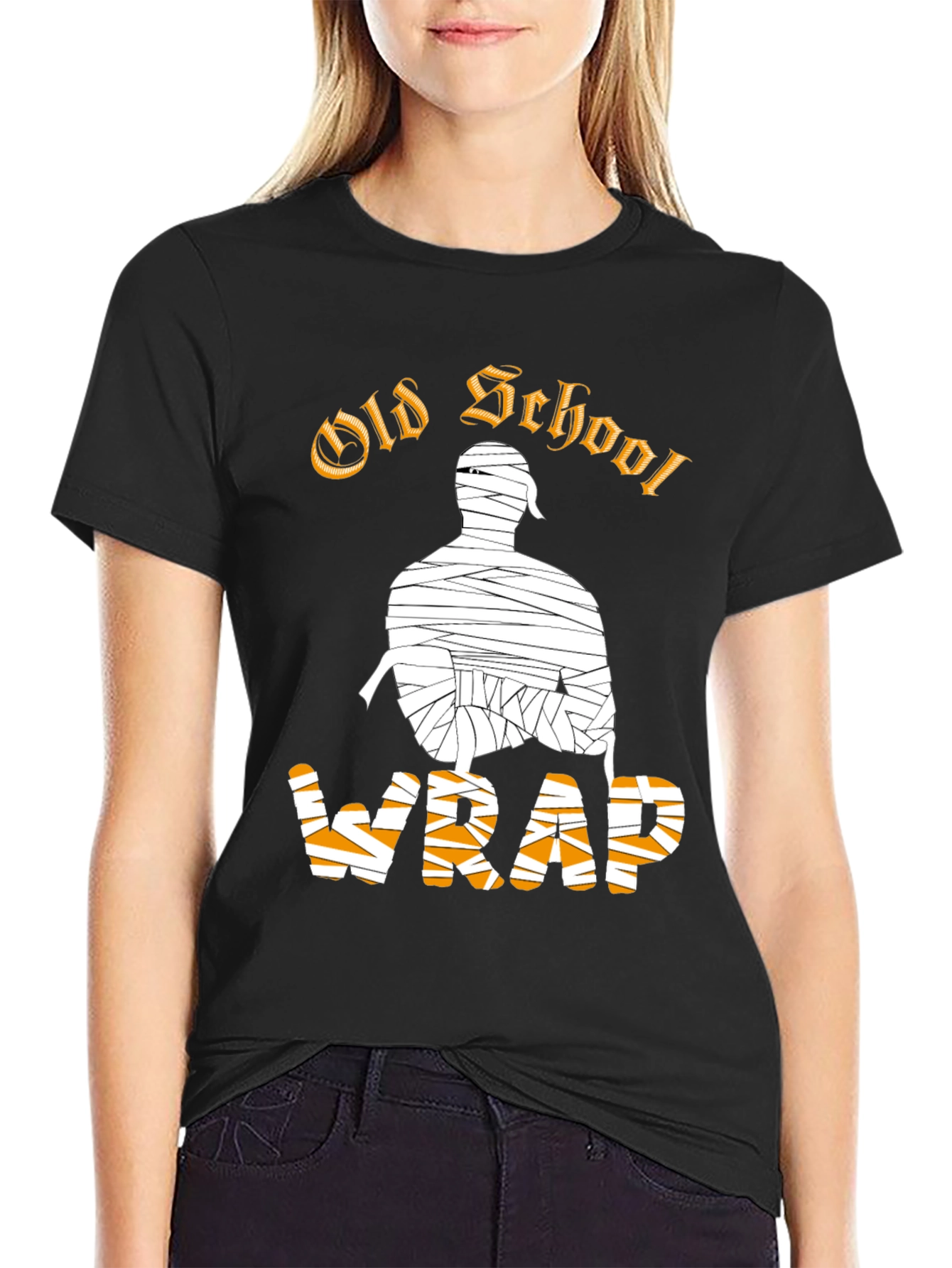 Old School Wrap T-Shirt - Black Graphic Tee