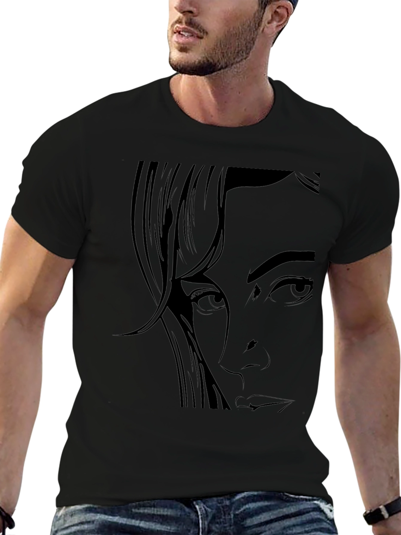 Graphic Print Black T-Shirt