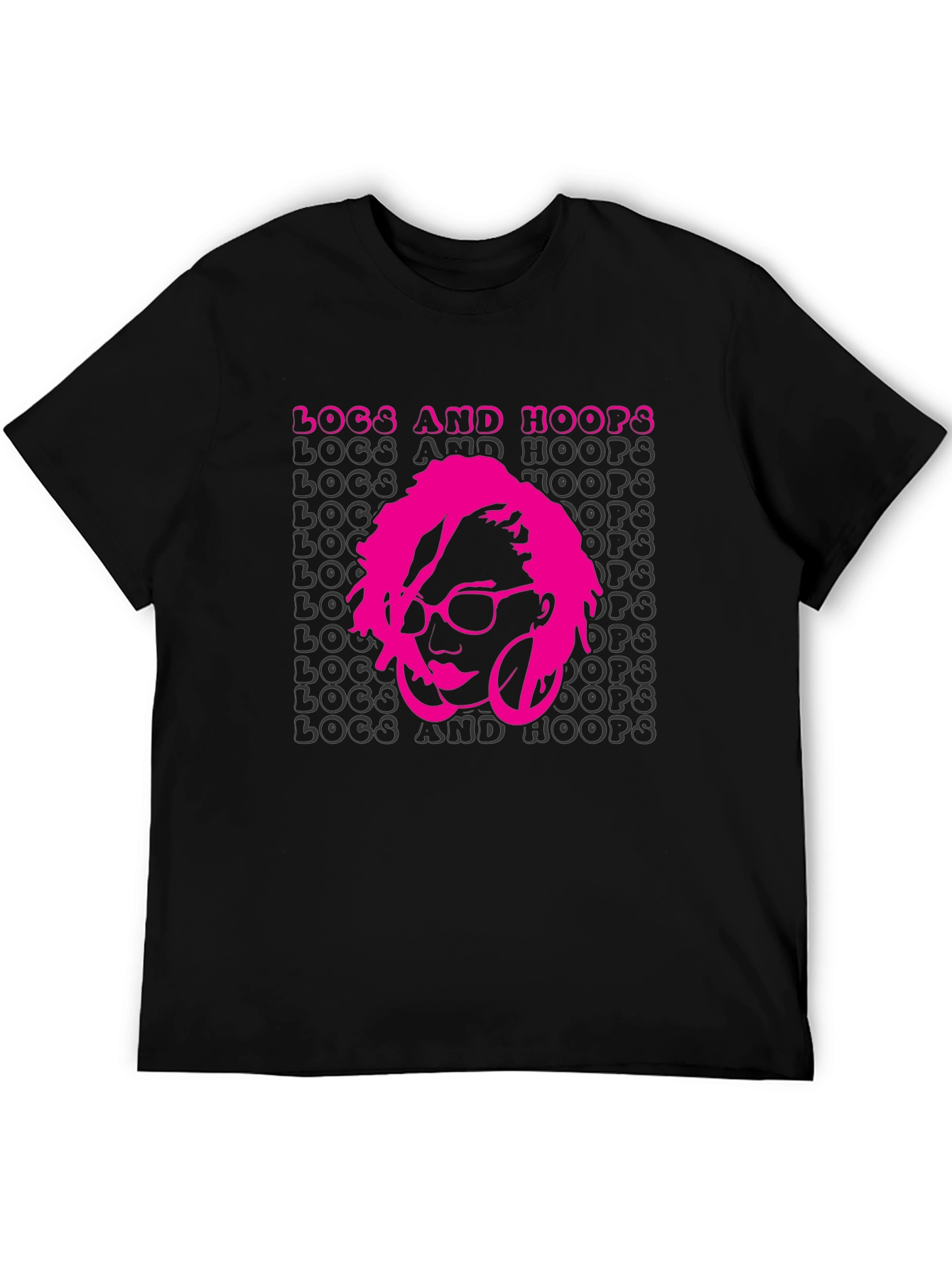 Locs and Hoops Black Graphic T-Shirt