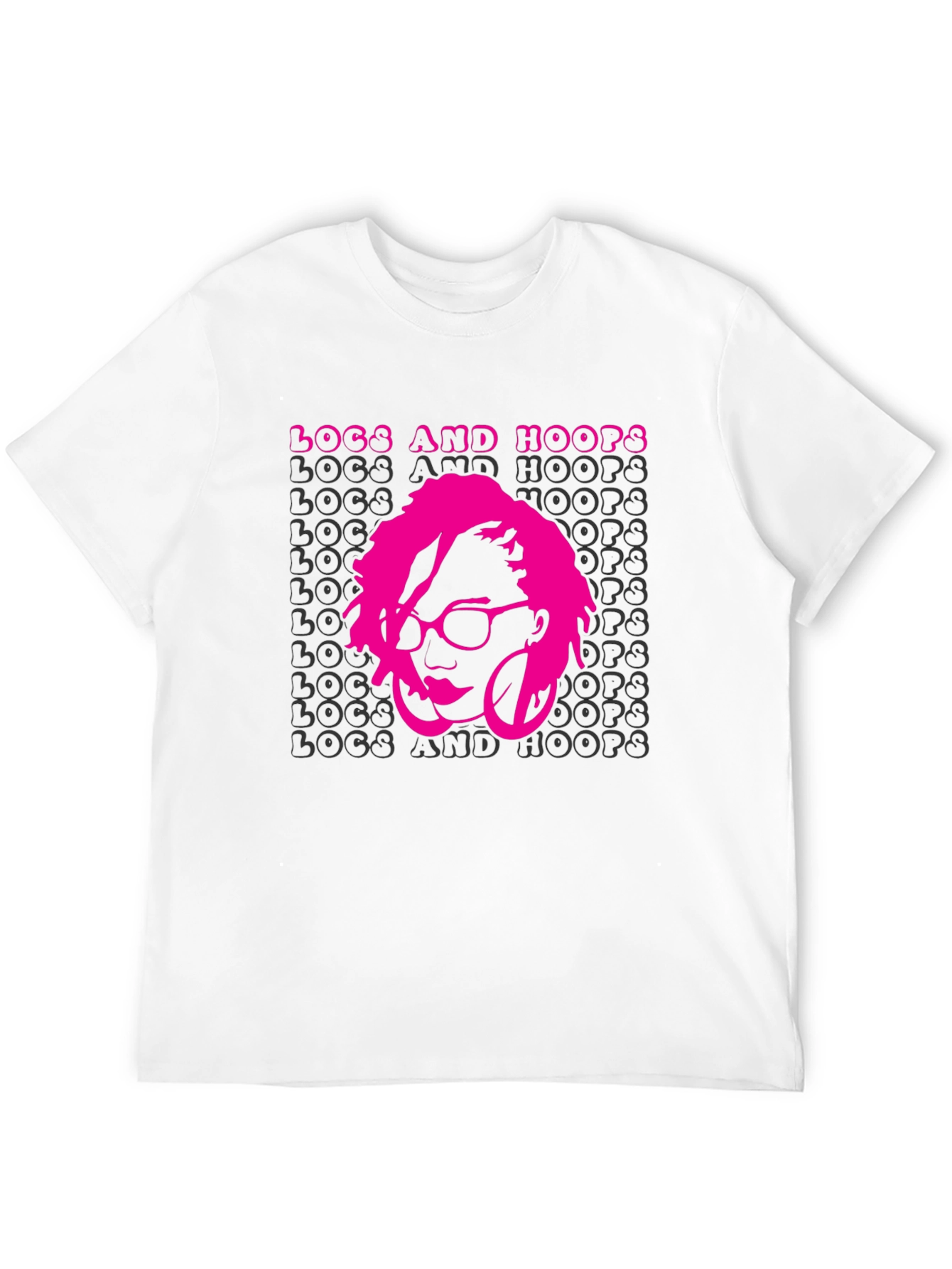 Locs and Hoops Black Graphic T-Shirt