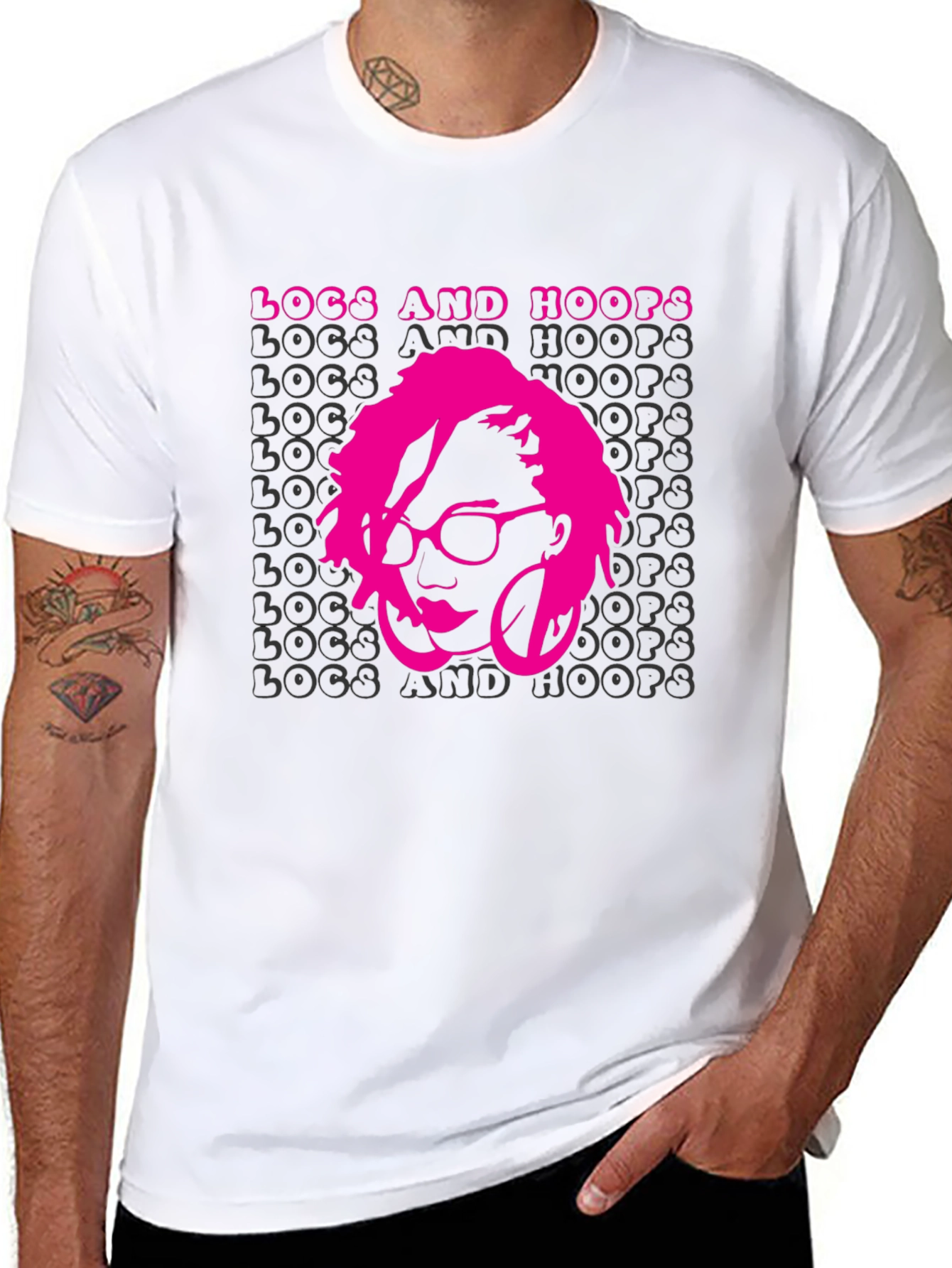 Locs and Hoops Black Graphic T-Shirt
