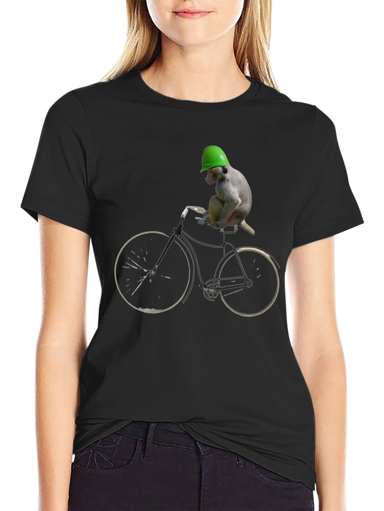 Monkey Riding Bike Graphic Tee