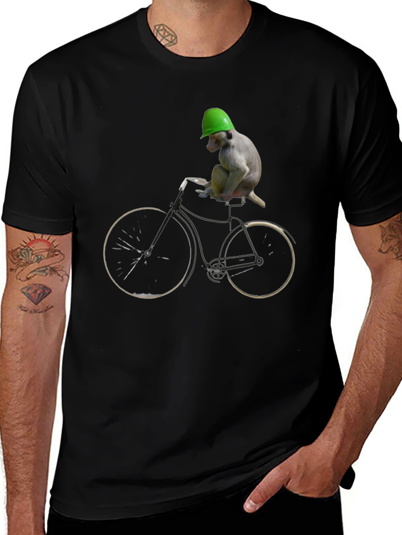 Monkey Riding Bike Graphic Tee