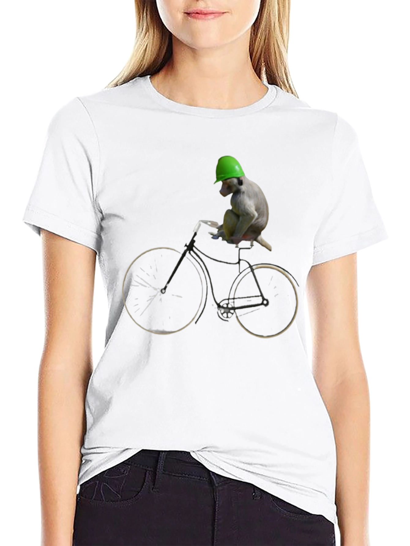 Monkey Riding Bike Graphic Tee