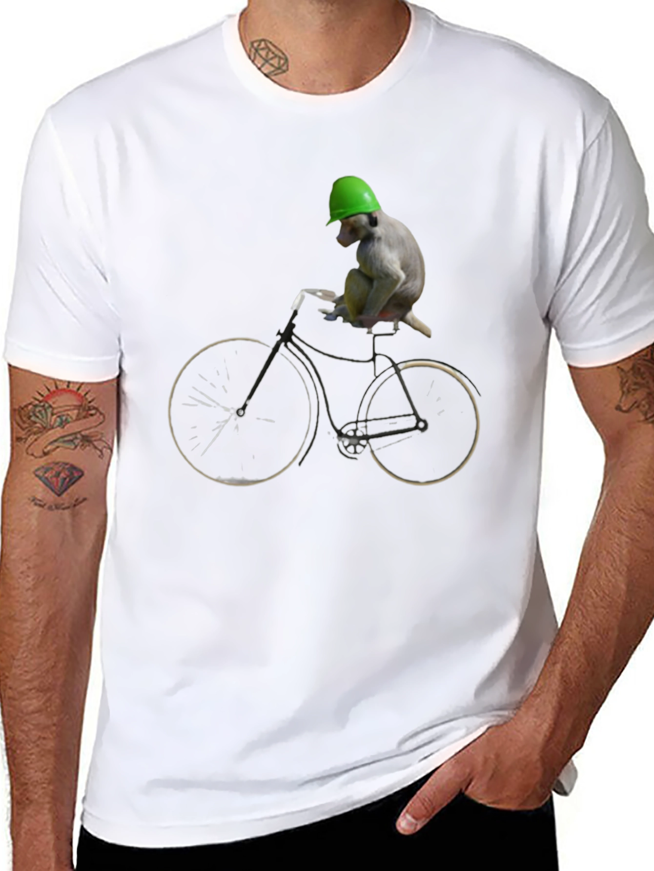 Monkey Riding Bike Graphic Tee