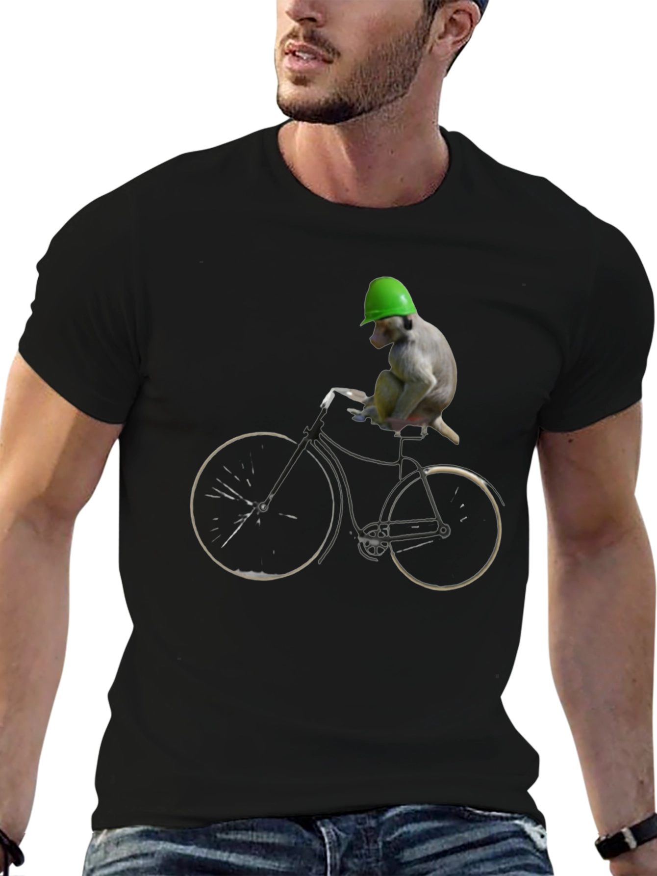 Monkey Riding Bike Graphic Tee