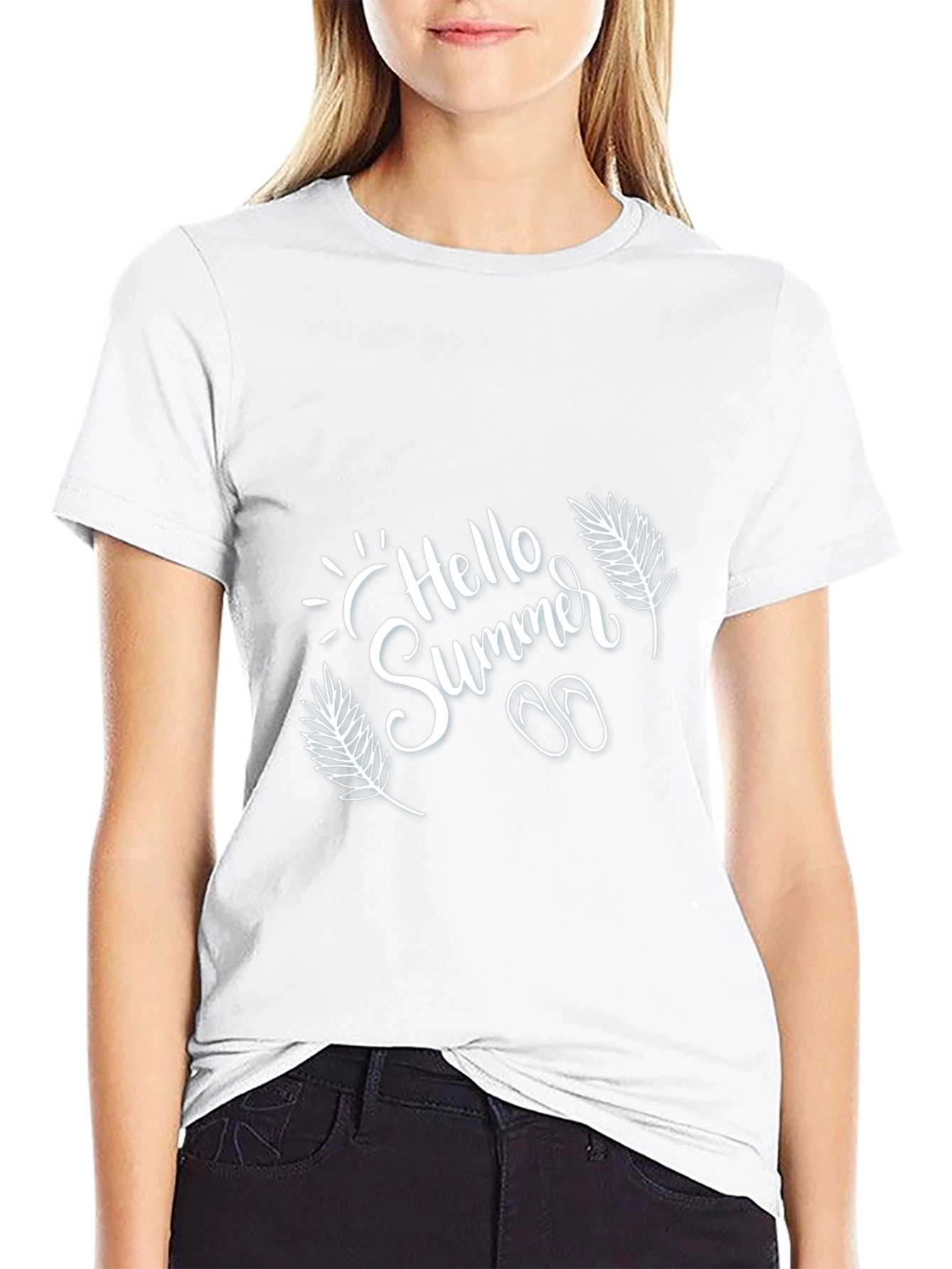 Hello Summer Black Graphic Tee