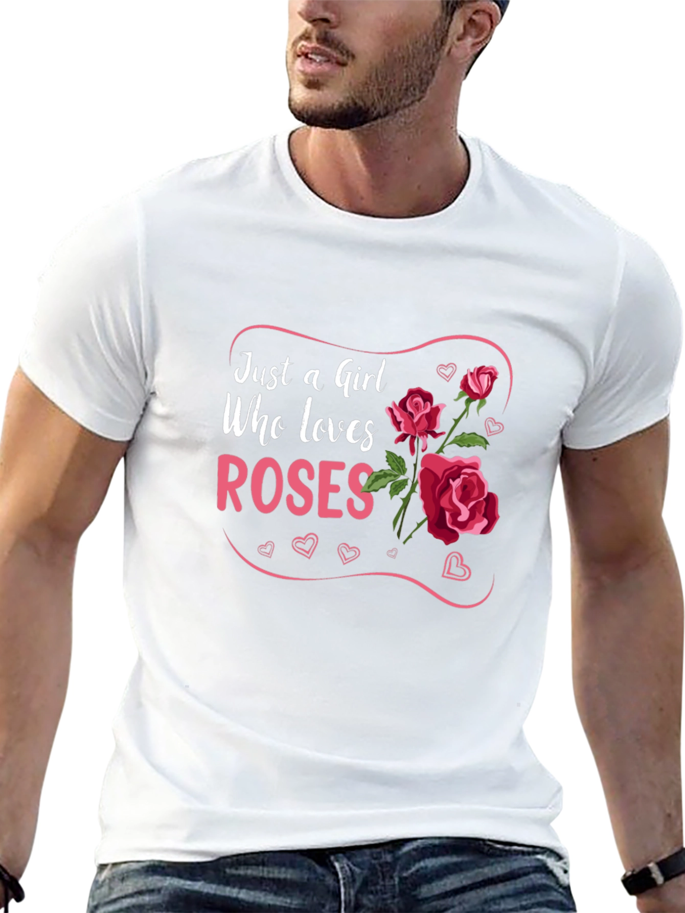 Just a Girl Who Loves Roses Graphic Tee