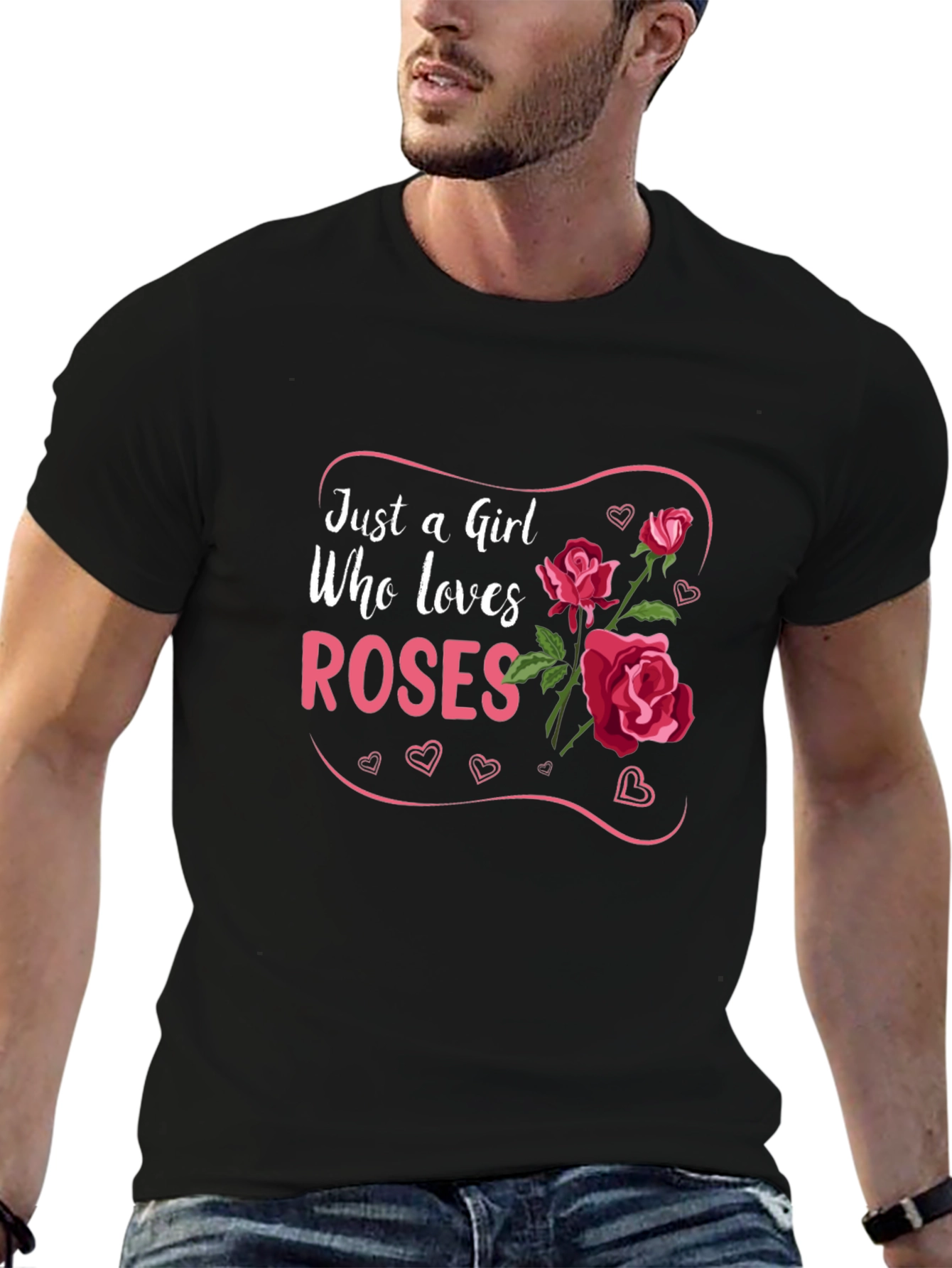 Just a Girl Who Loves Roses Graphic Tee