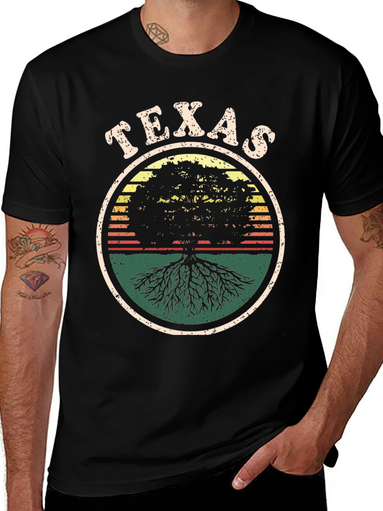 Texas Tree Roots Graphic Tee - Black