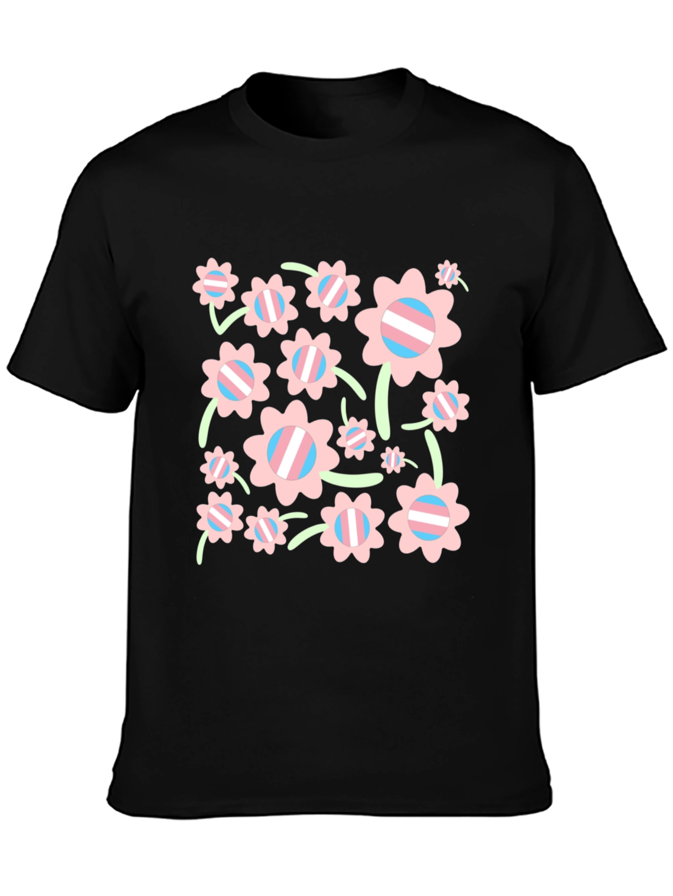 Transgender Pride Flower Graphic T-Shirt