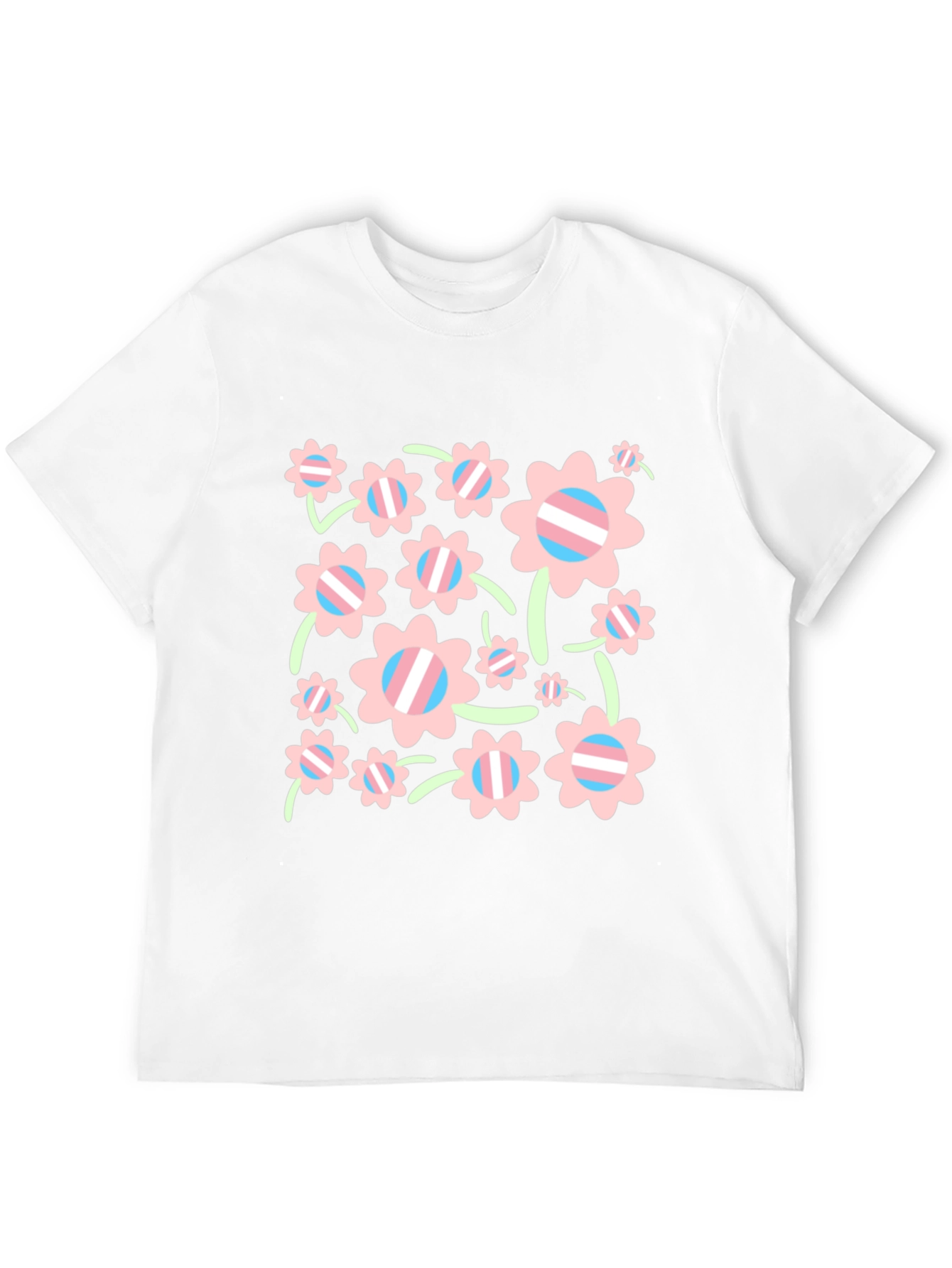Transgender Pride Flower Graphic T-Shirt