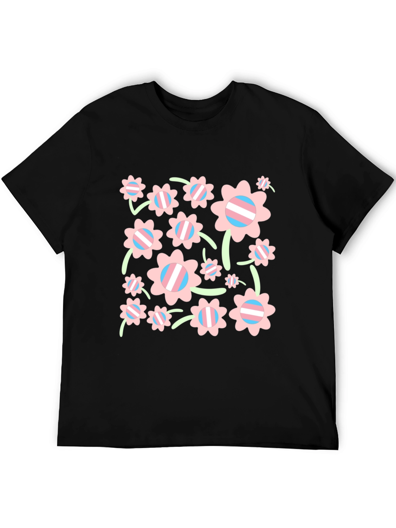 Transgender Pride Flower Graphic T-Shirt