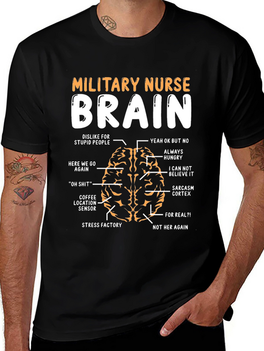 Military Nurse Brain Anatomy T-Shirt