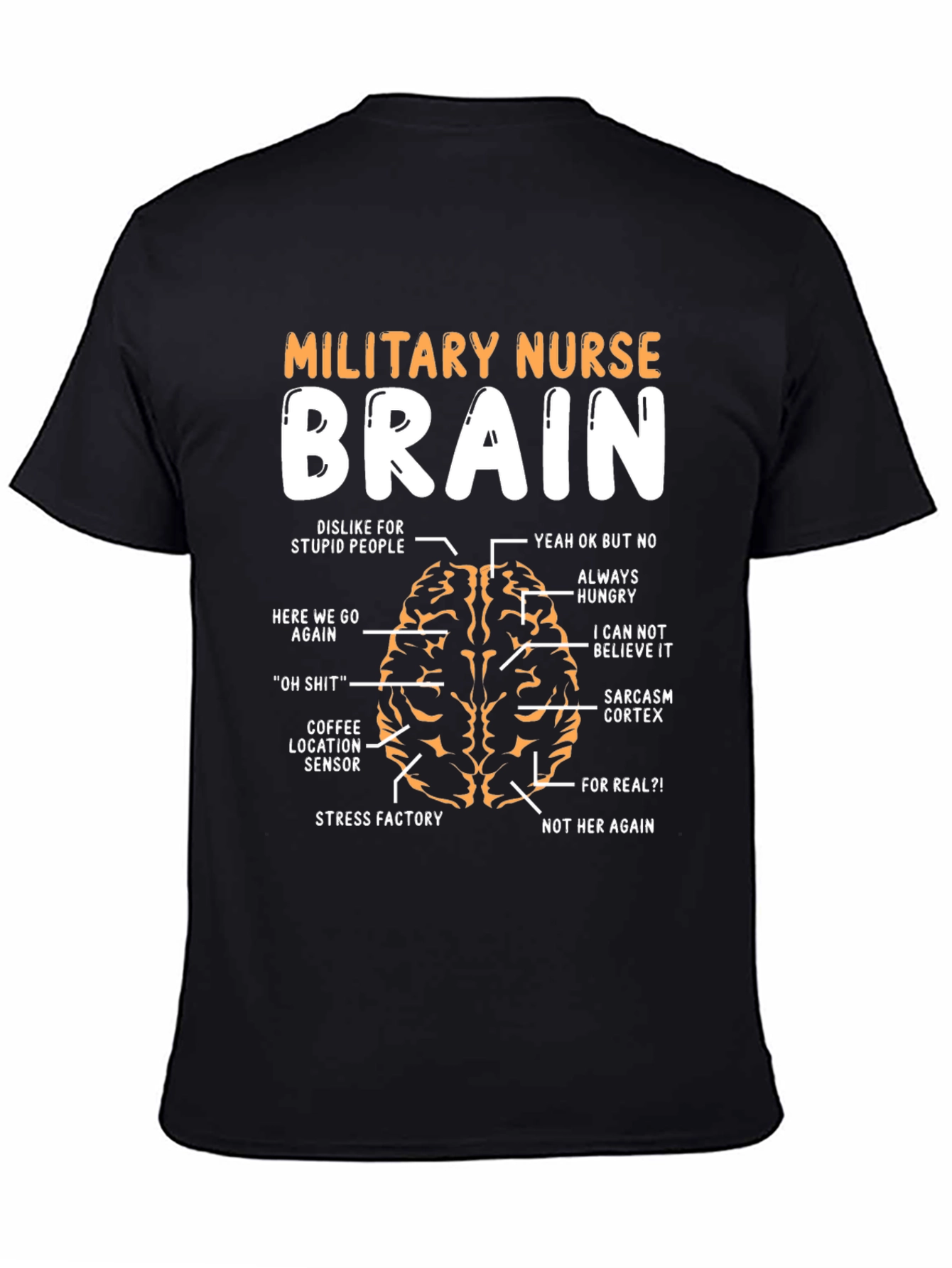 Military Nurse Brain Anatomy T-Shirt