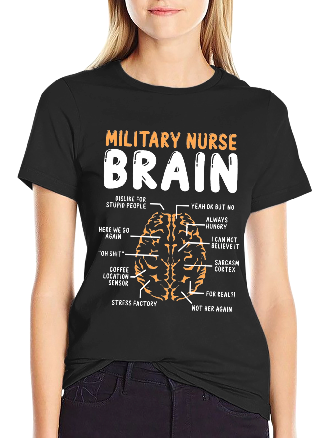 Military Nurse Brain Anatomy T-Shirt