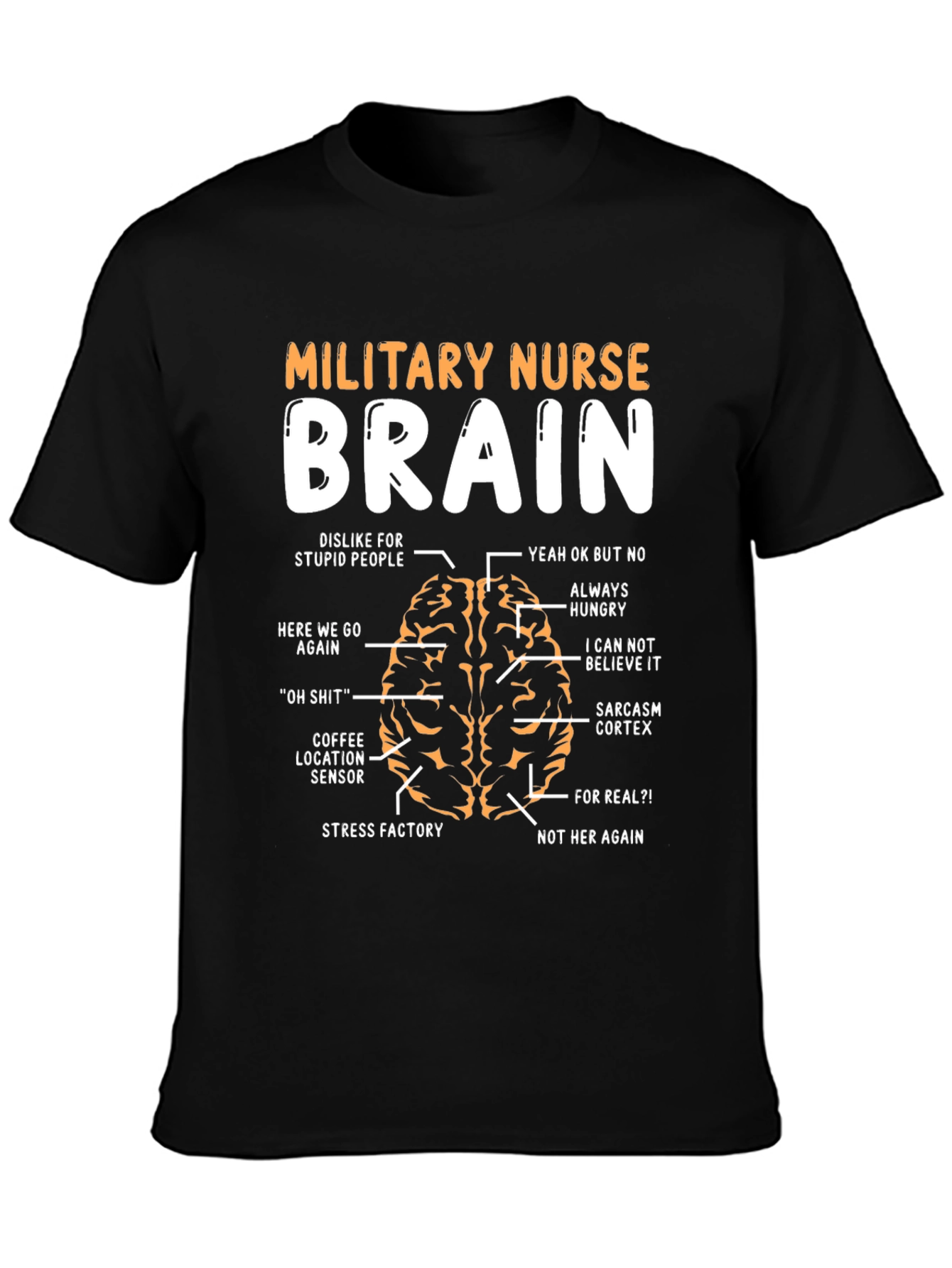 Military Nurse Brain Anatomy T-Shirt