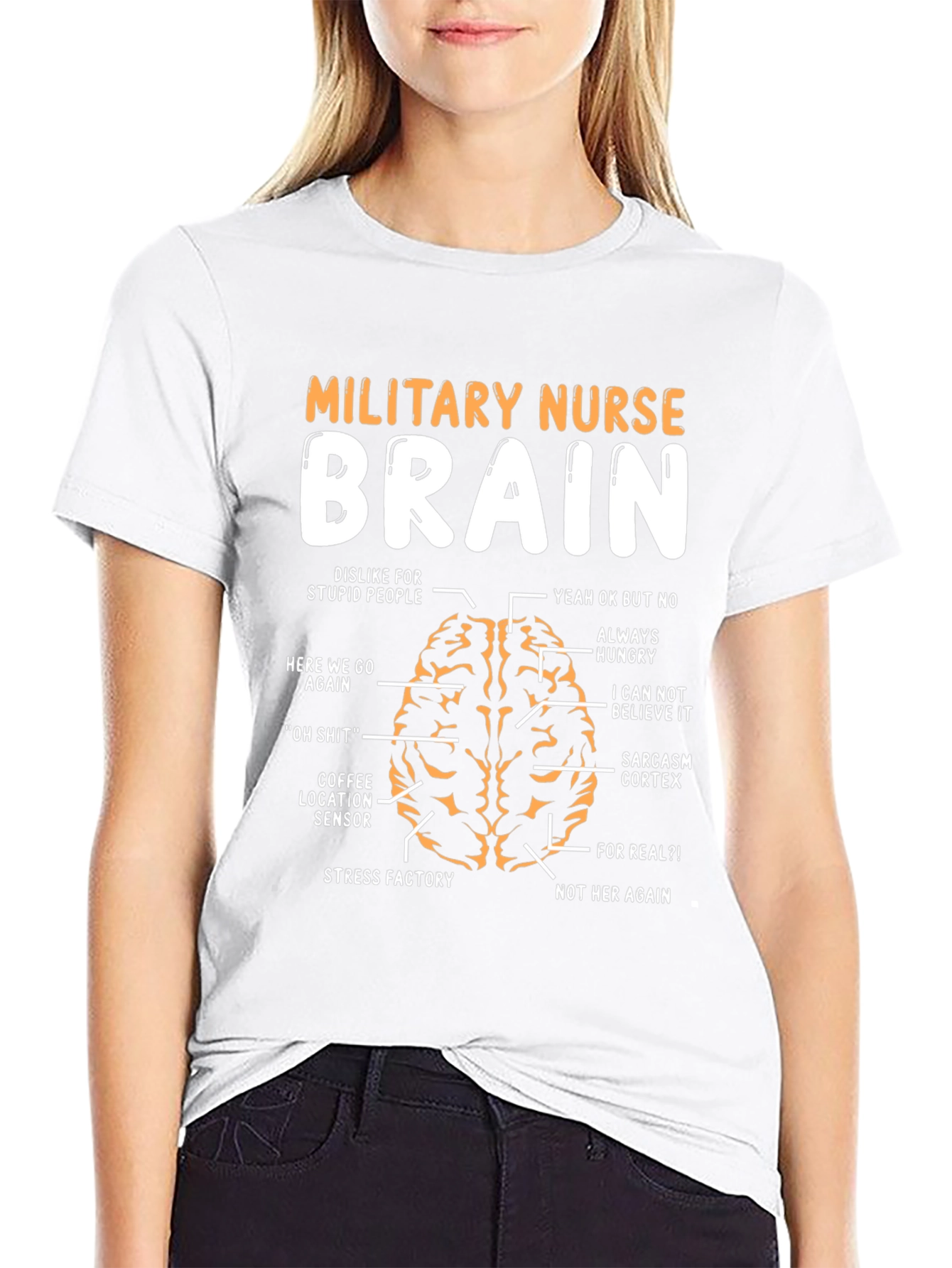 Military Nurse Brain Anatomy T-Shirt