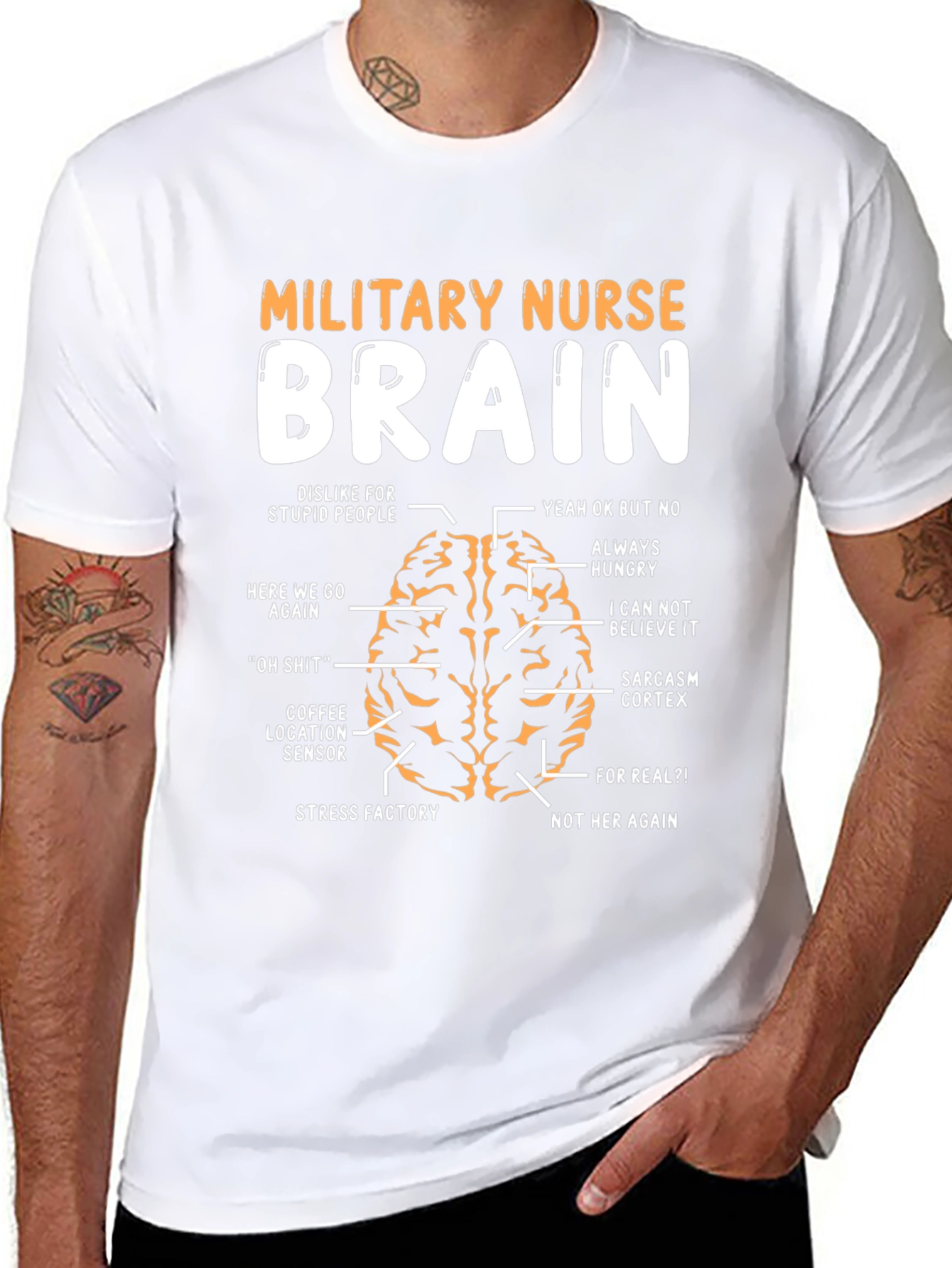 Military Nurse Brain Anatomy T-Shirt