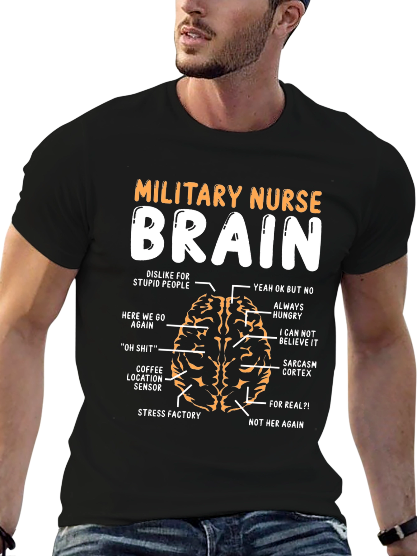 Military Nurse Brain Anatomy T-Shirt