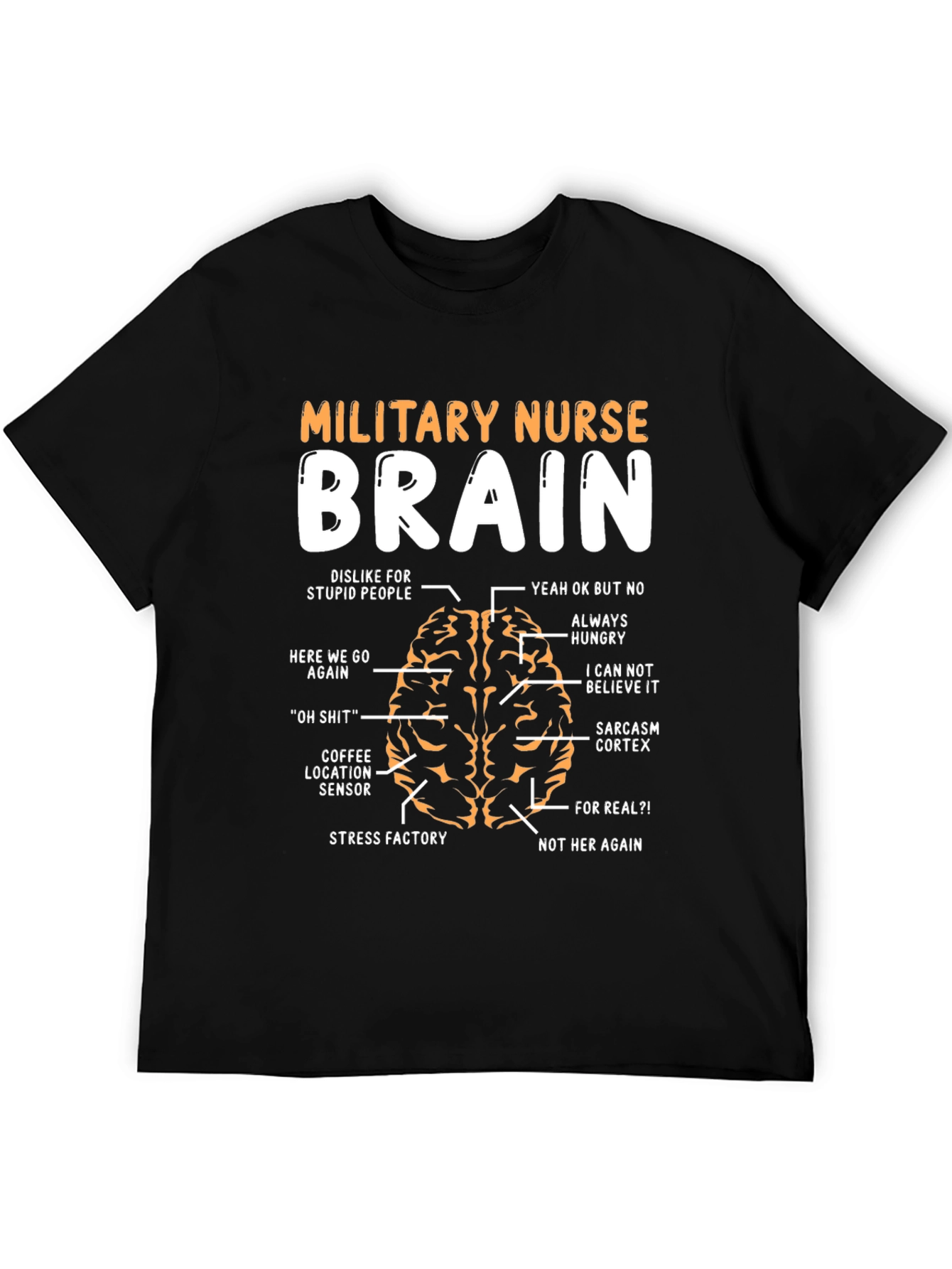 Military Nurse Brain Anatomy T-Shirt