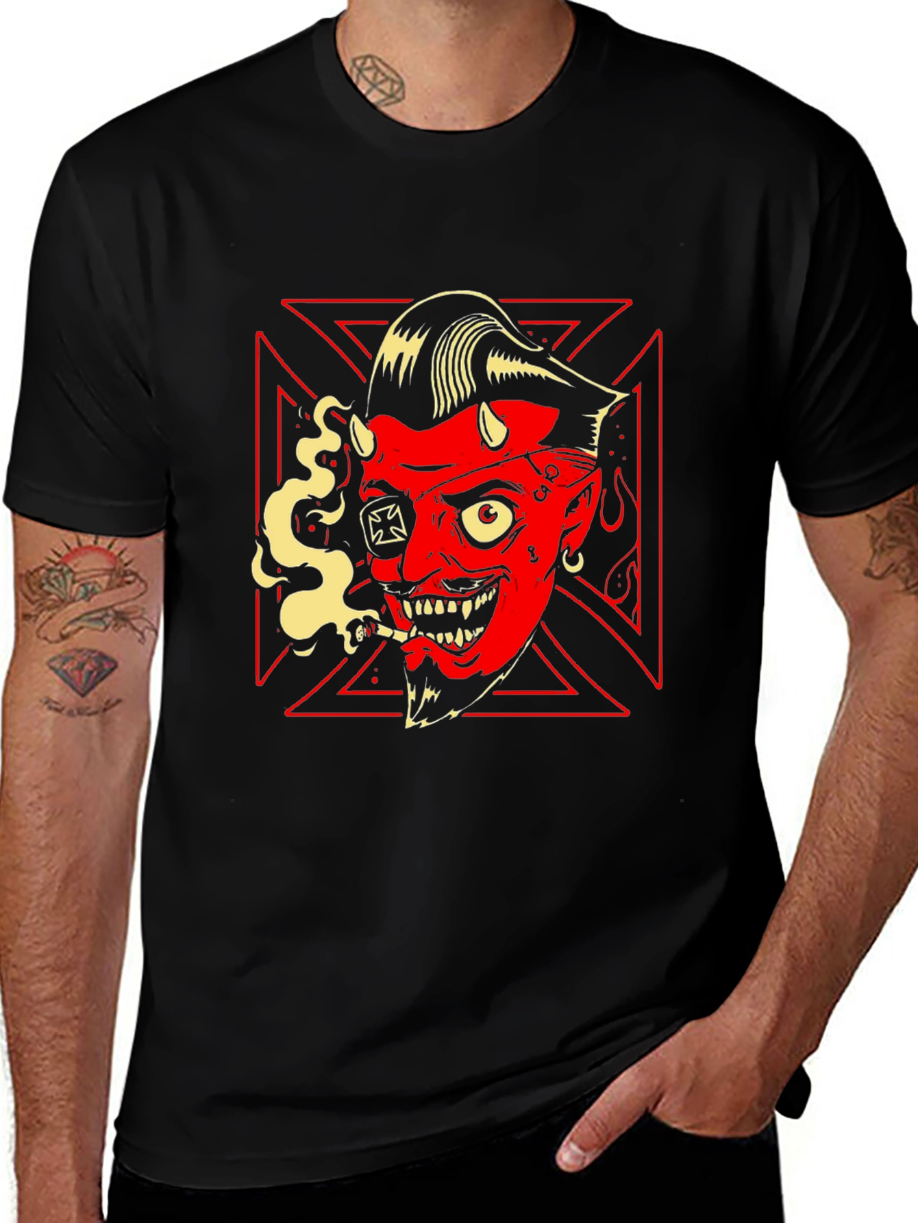 Devil Smoking Tee - Rockabilly Style