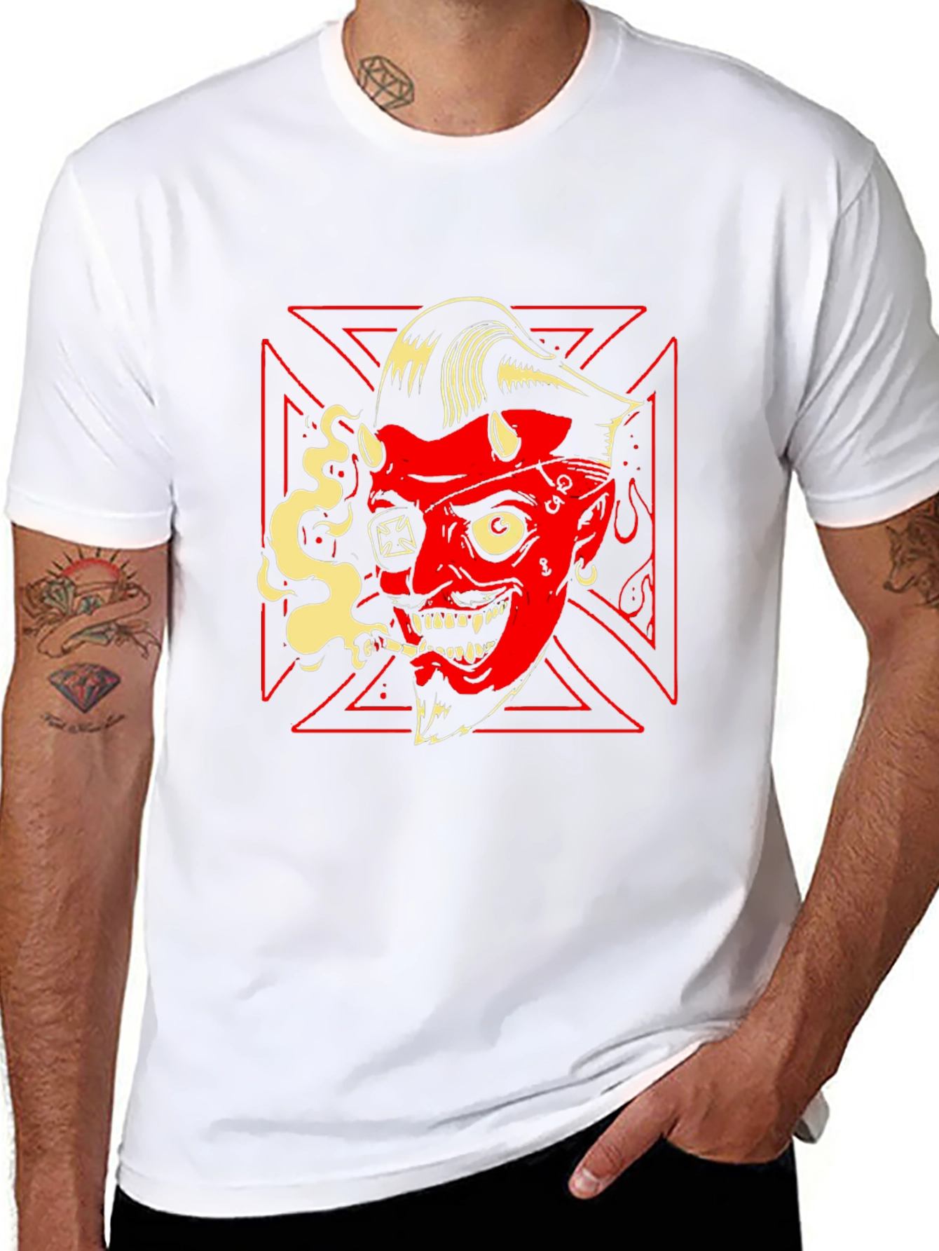Devil Smoking Tee - Rockabilly Style