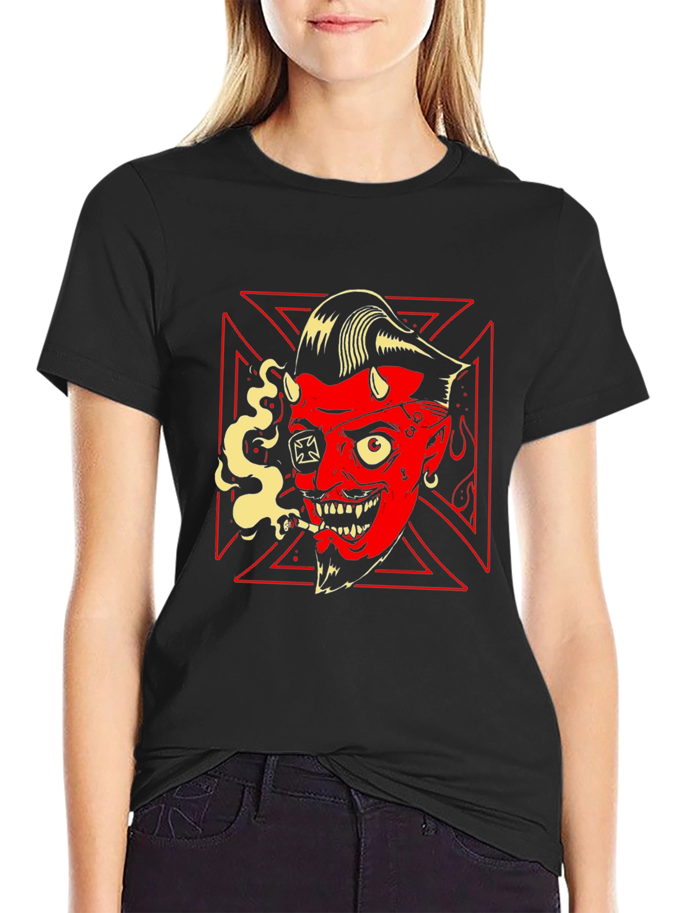 Devil Smoking Tee - Rockabilly Style