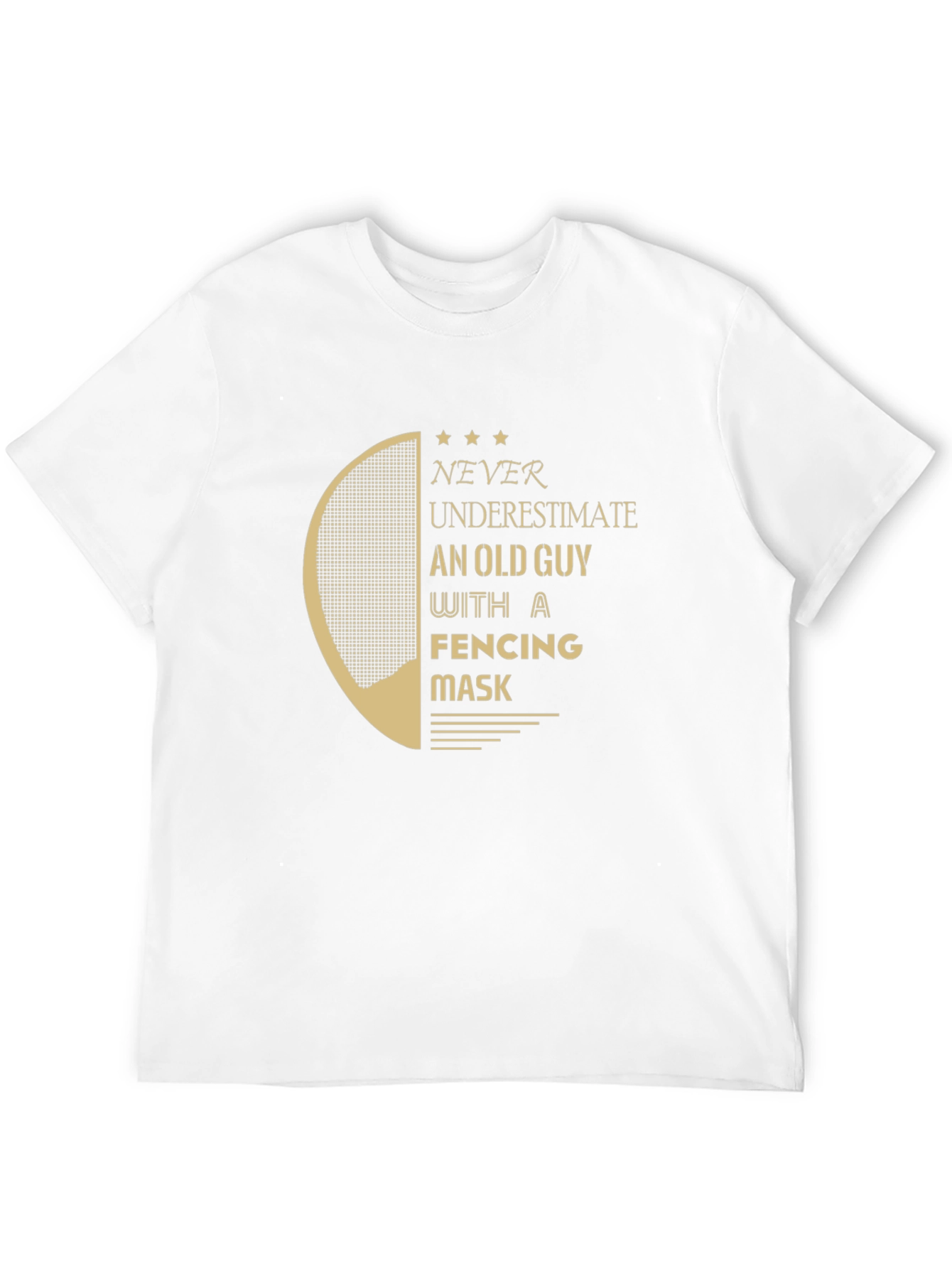 Never Underestimate Fencing Old Guy Black T-Shirt
