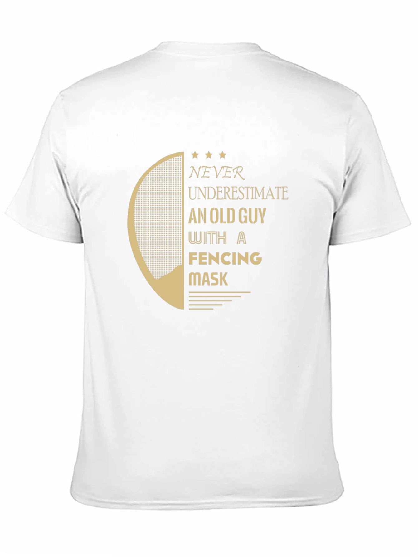 Never Underestimate Fencing Old Guy Black T-Shirt