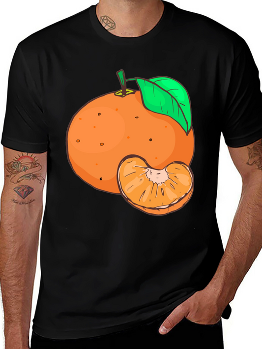 Orange Fruit Graphic Tee - Unisex Black T-Shirt