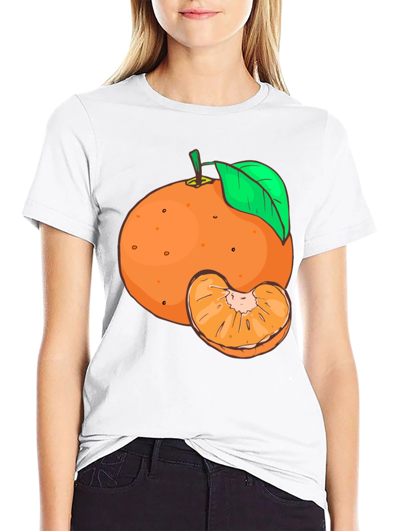 Orange Fruit Graphic Tee - Unisex Black T-Shirt
