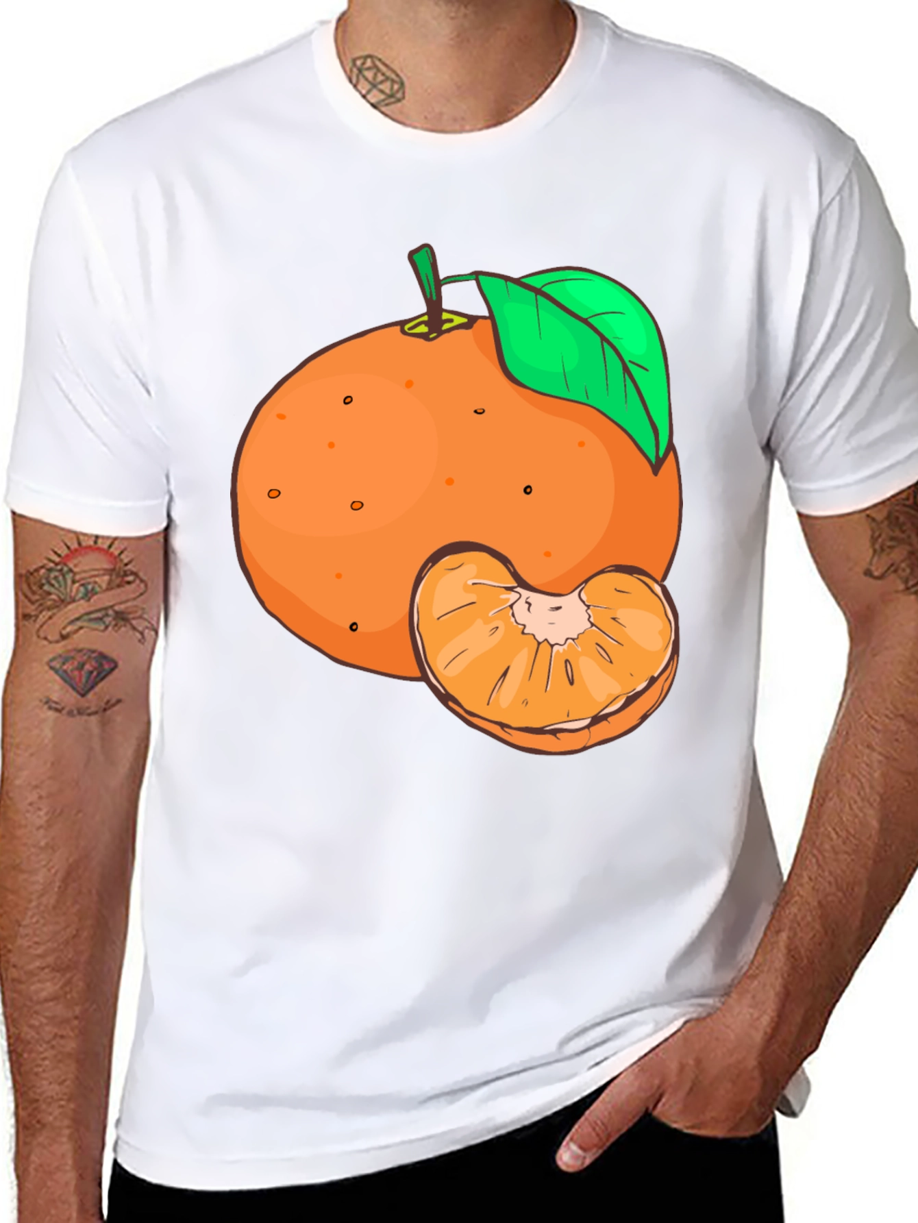 Orange Fruit Graphic Tee - Unisex Black T-Shirt