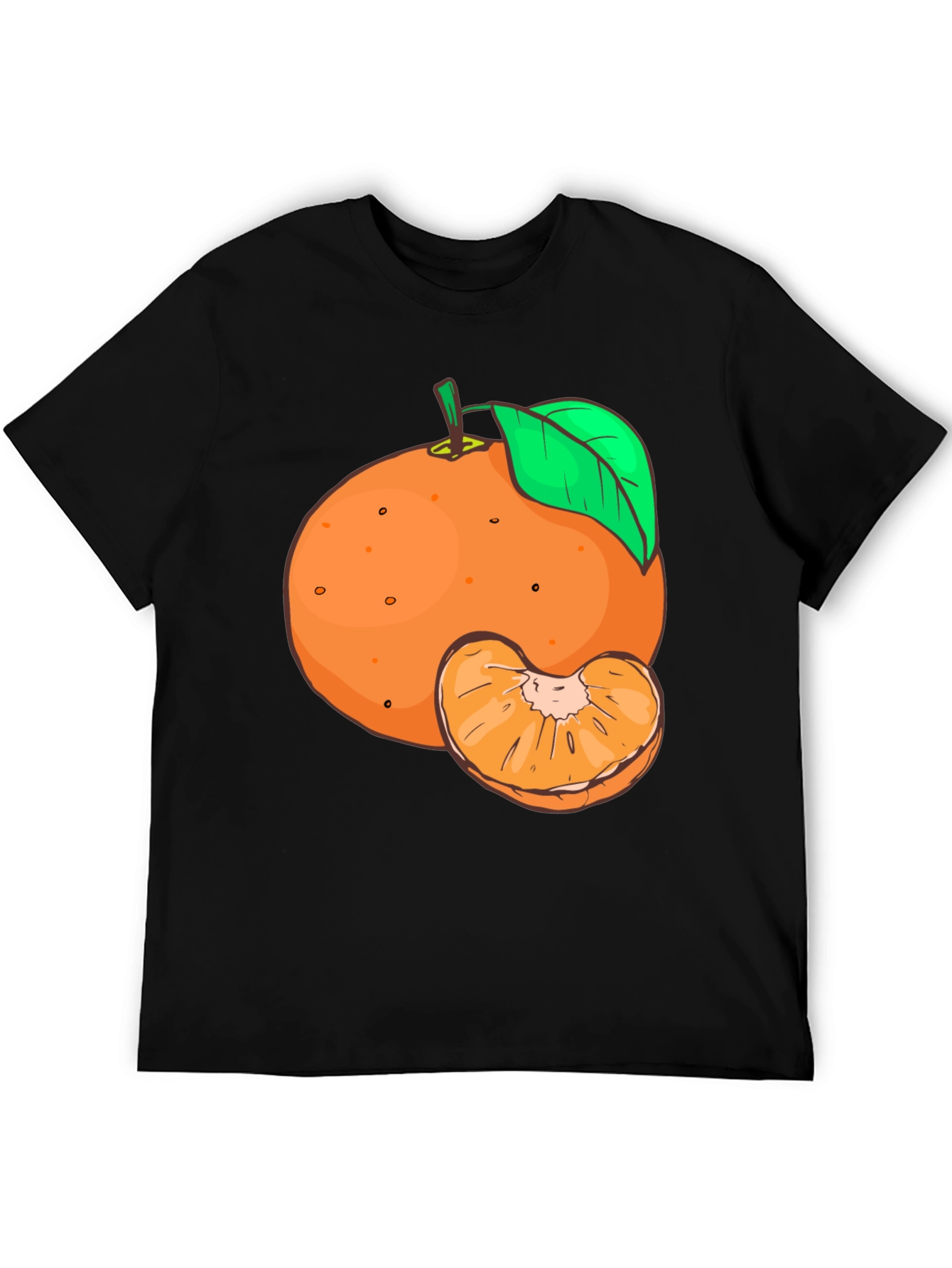 Orange Fruit Graphic Tee - Unisex Black T-Shirt