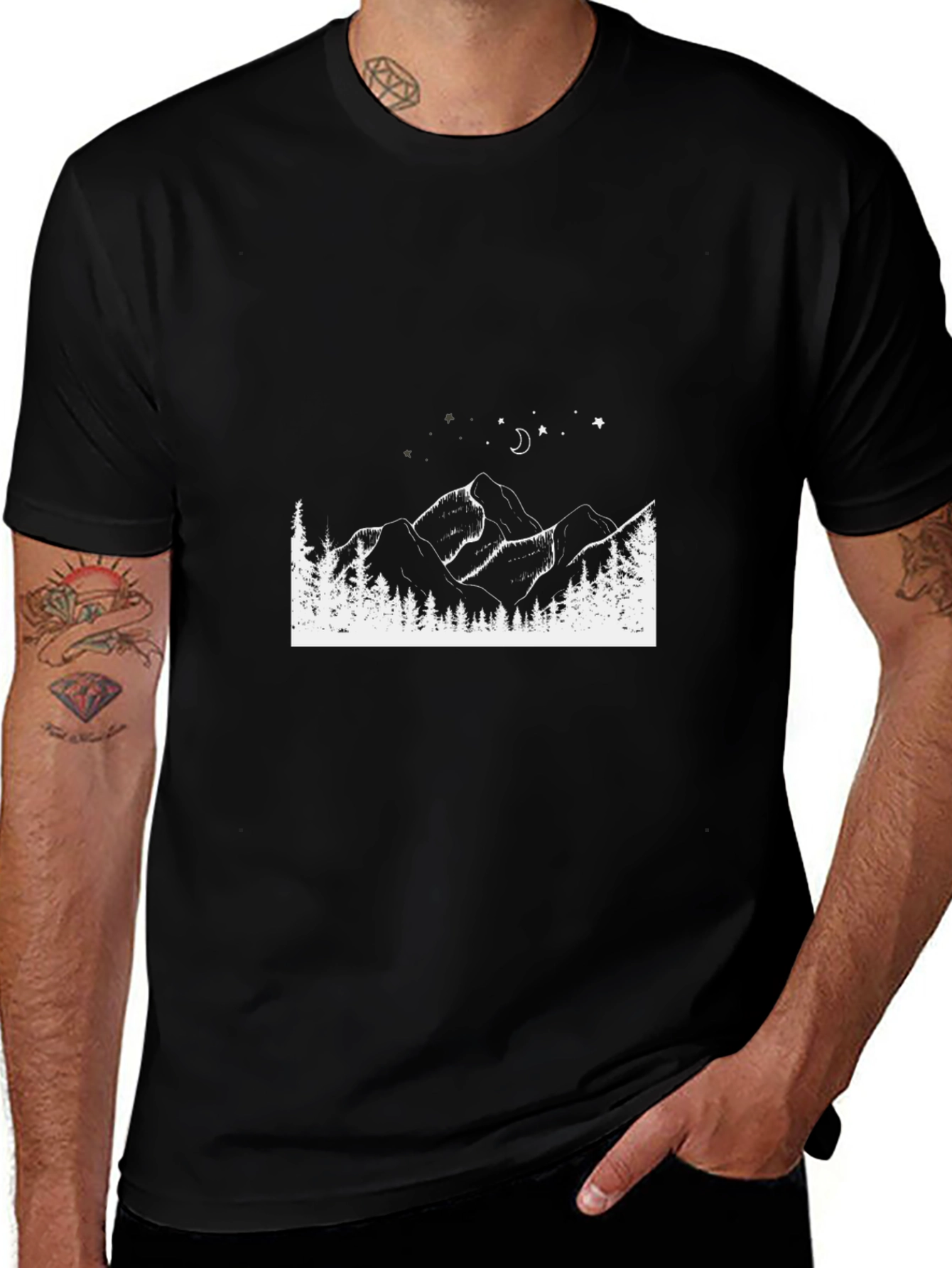 Mountainscape Graphic Tee - Black