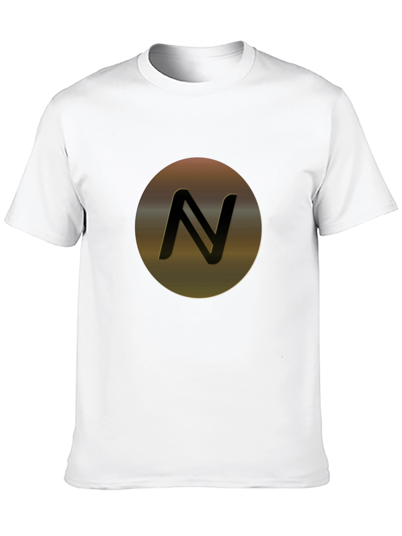 Stylish Black T-Shirt with Modern Letter N Graphic