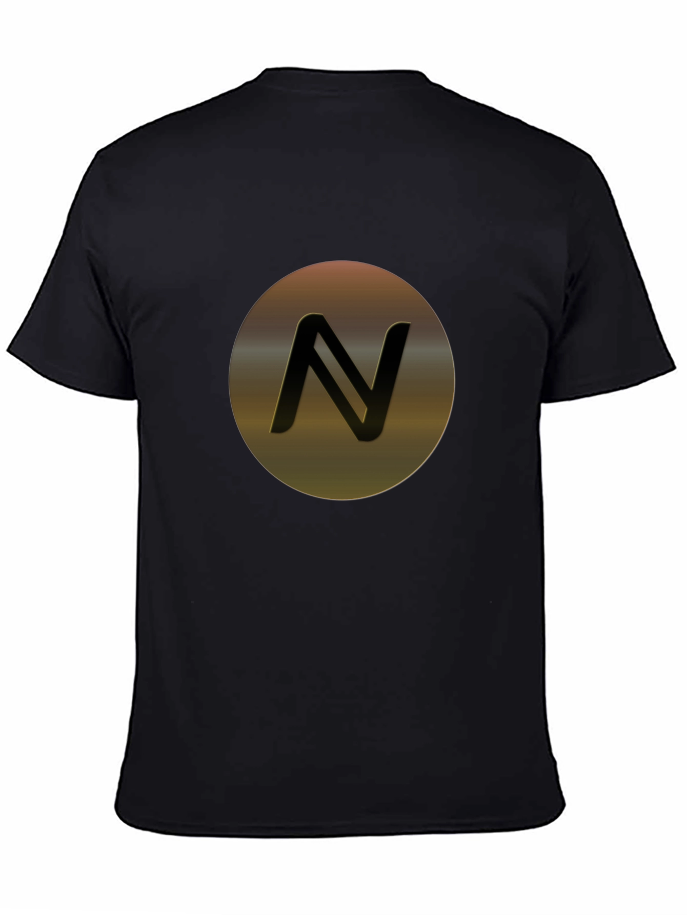 Stylish Black T-Shirt with Modern Letter N Graphic