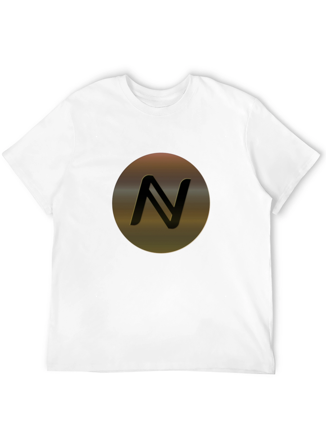 Stylish Black T-Shirt with Modern Letter N Graphic