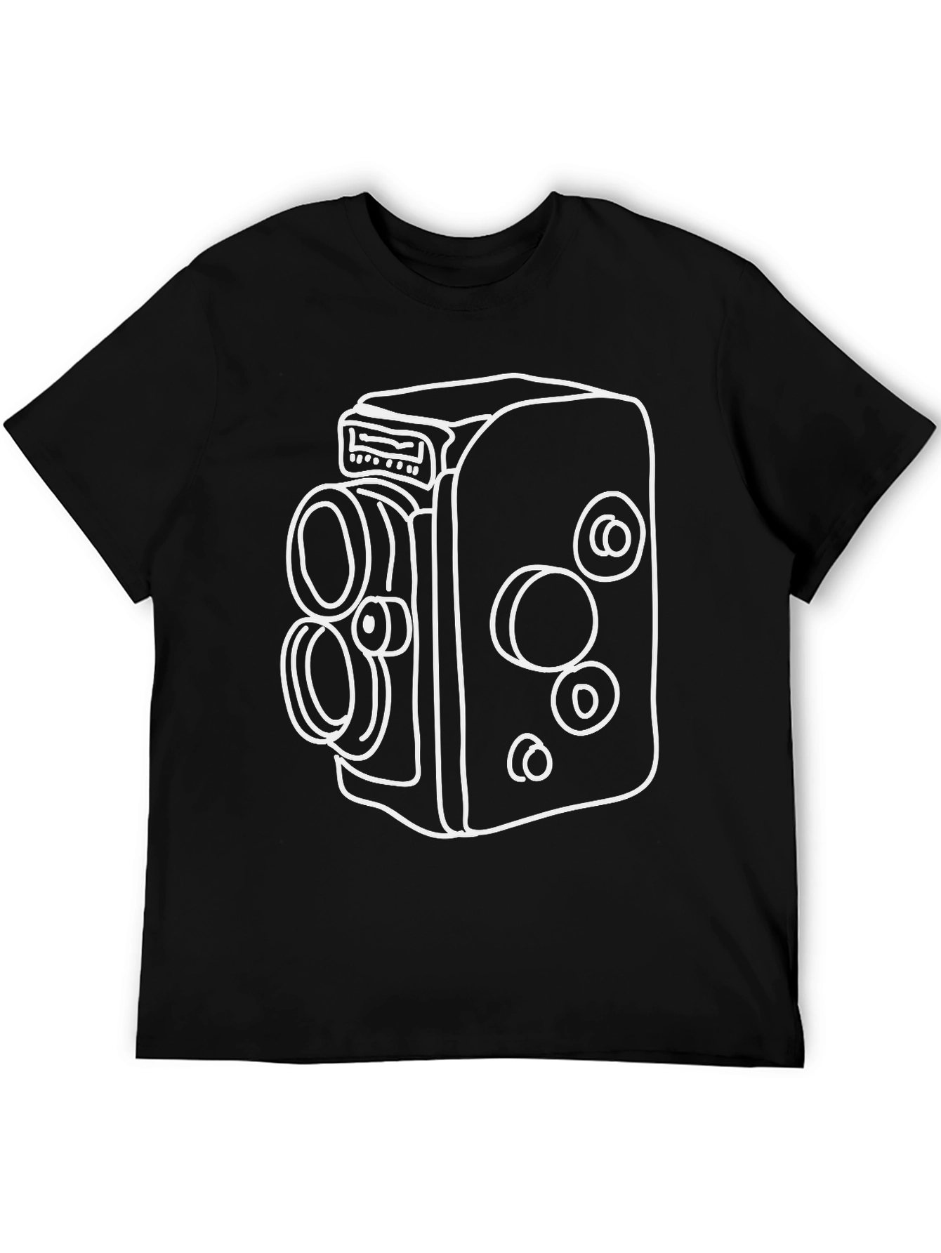Retro Movie Camera Graphic Tee - Classic Film Style