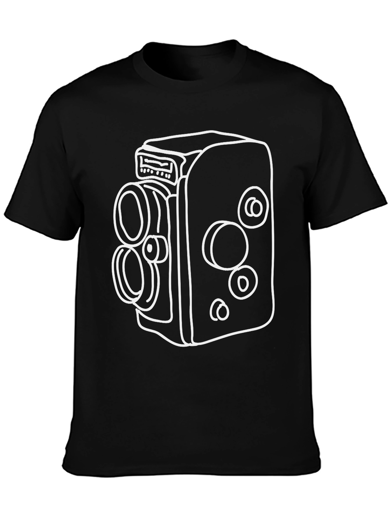 Retro Movie Camera Graphic Tee - Classic Film Style