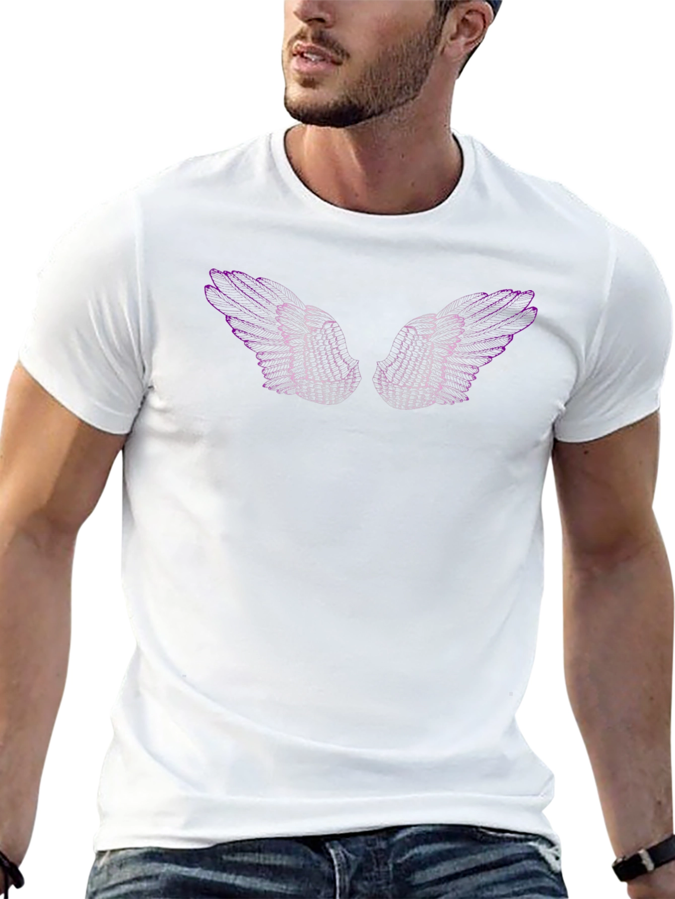 Black Tee with Wing Graphic