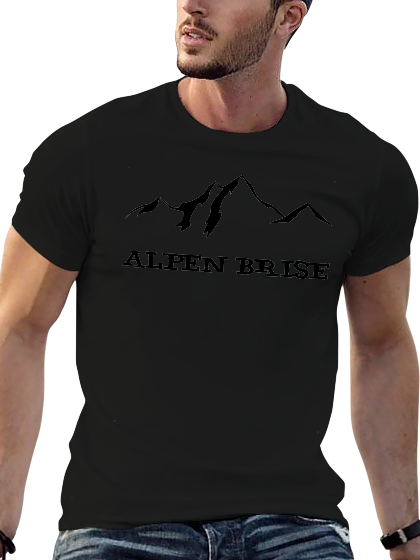 Alpen Brise Mountain Graphic Tee - Black