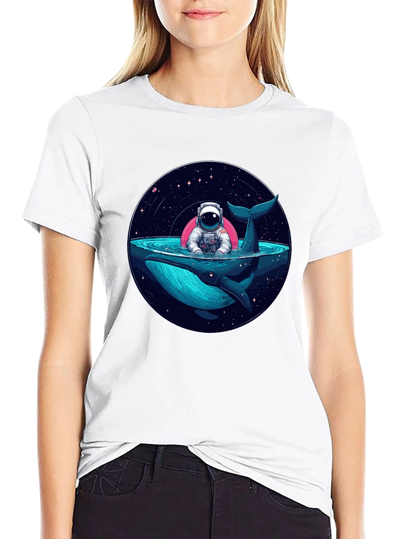 Astronaut Whale T-Shirt - Space Ocean Tee