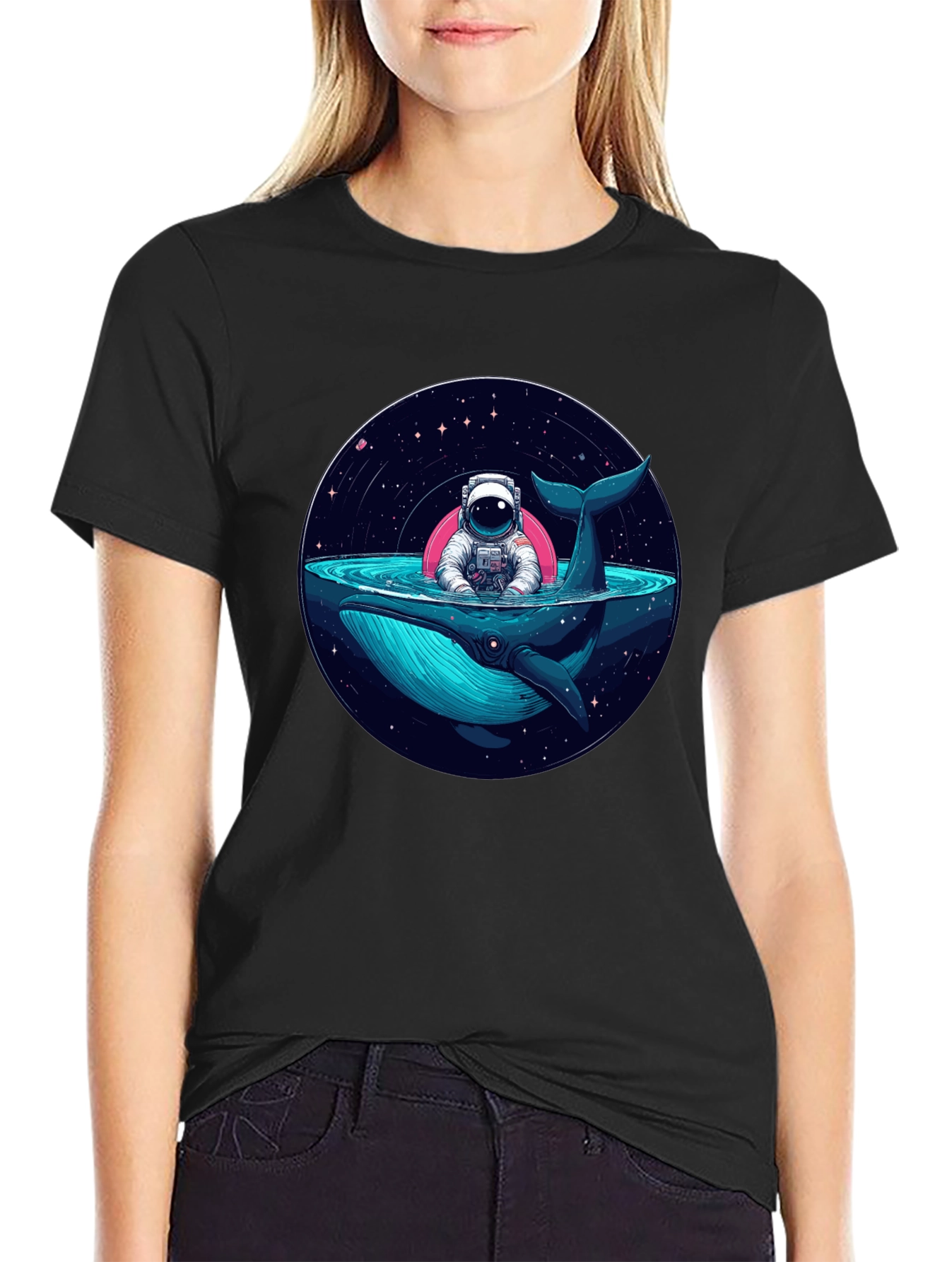 Astronaut Whale T-Shirt - Space Ocean Tee