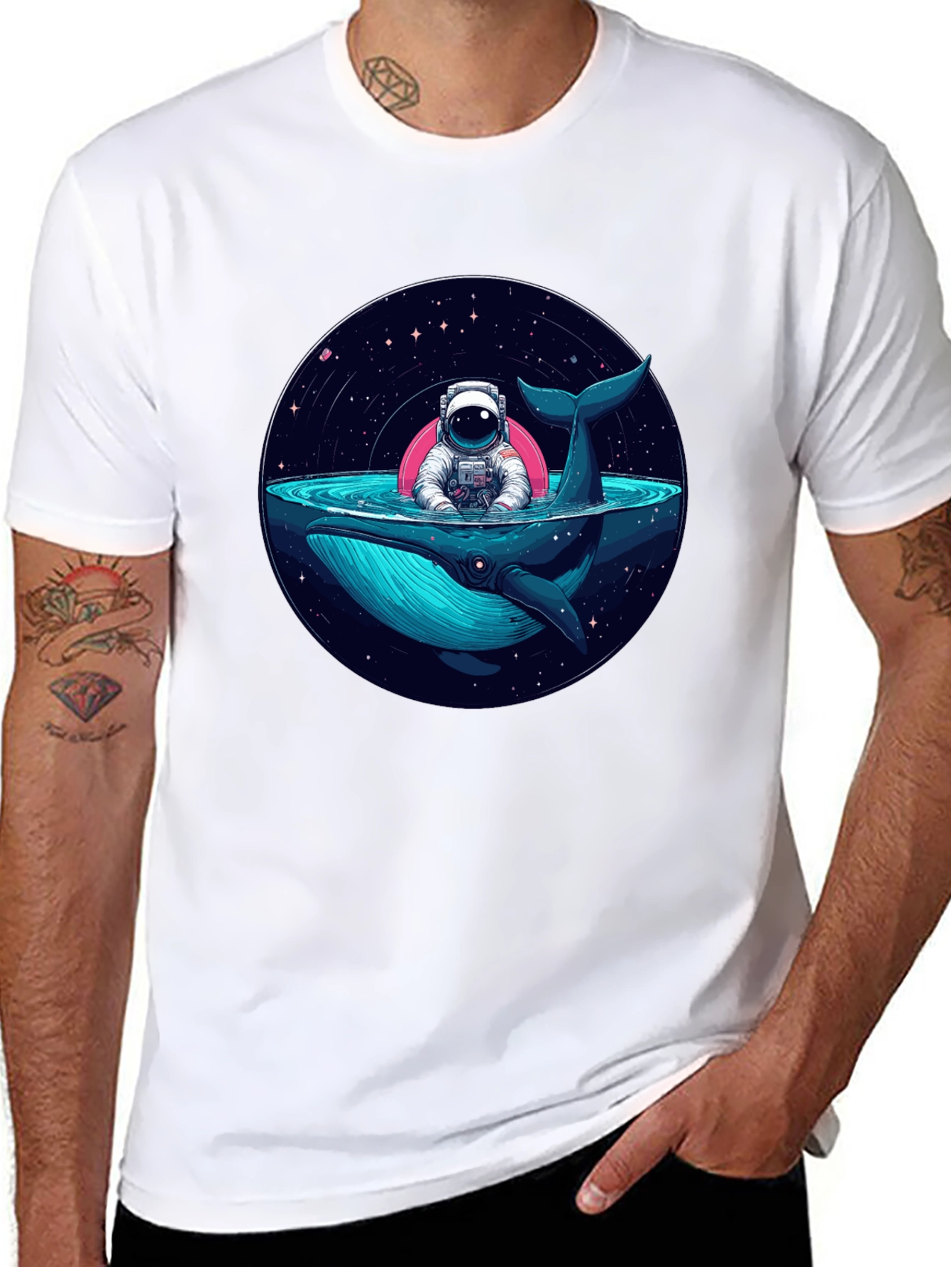 Astronaut Whale T-Shirt - Space Ocean Tee