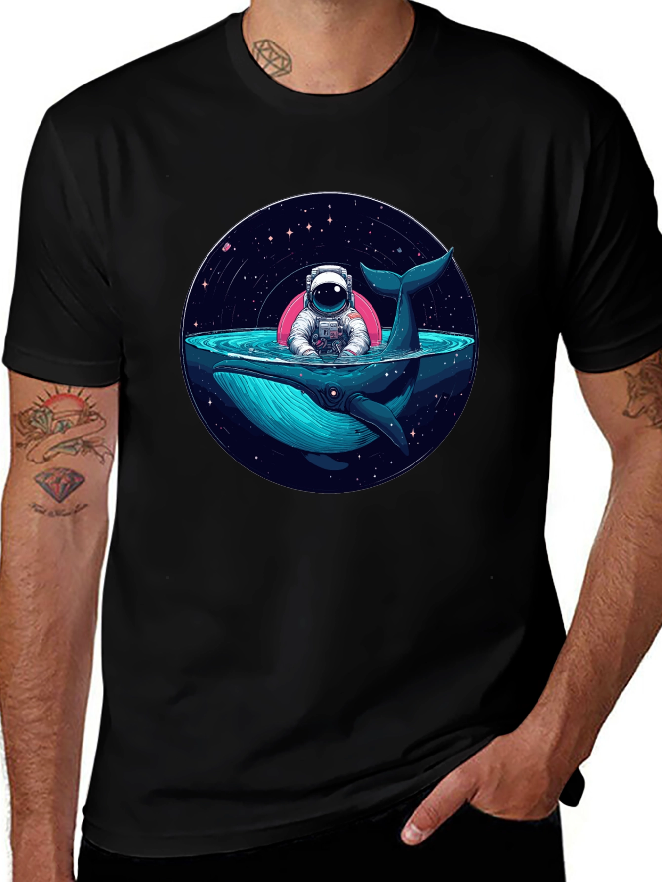 Astronaut Whale T-Shirt - Space Ocean Tee