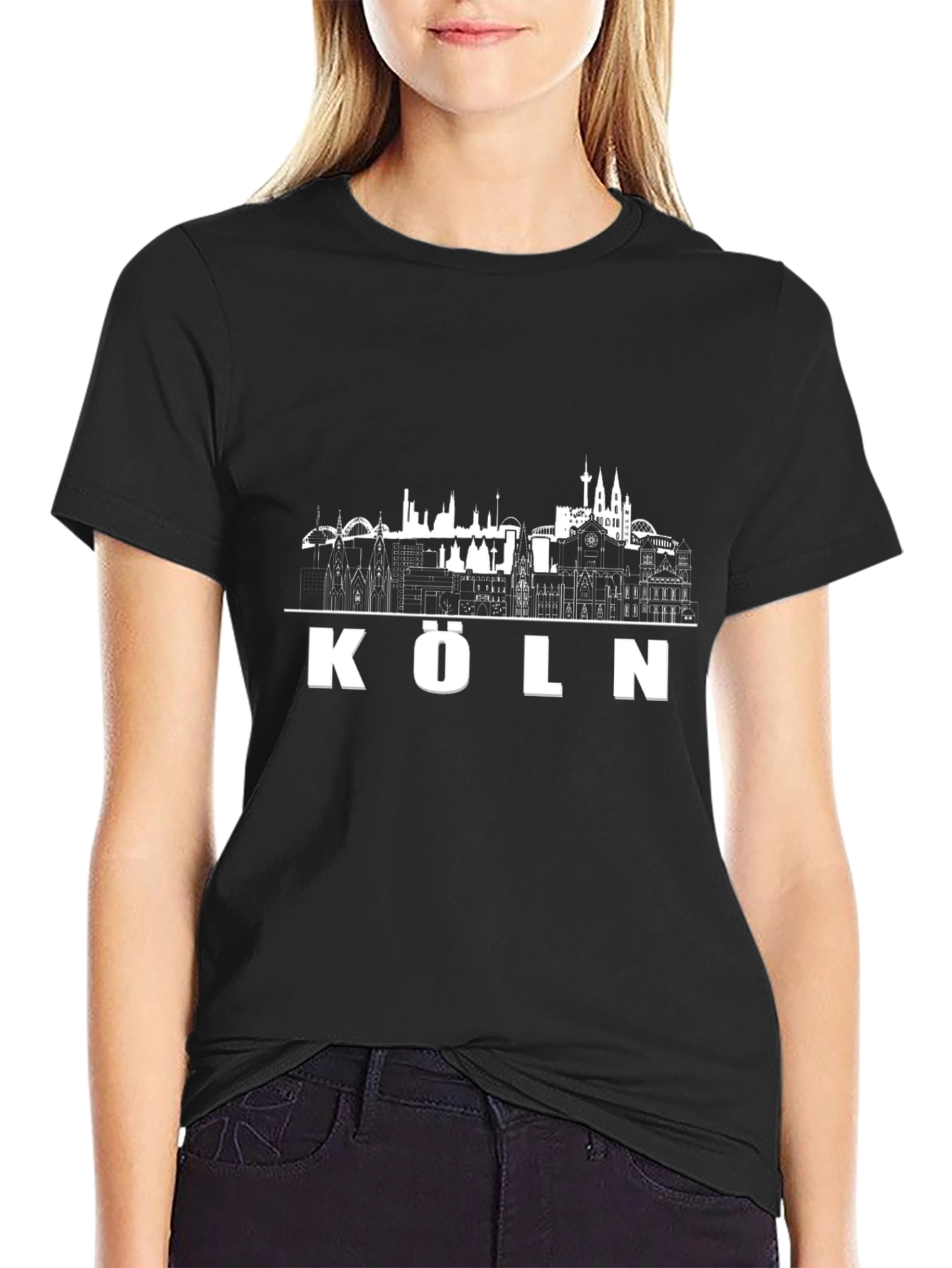 Köln Skyline T-Shirt - Black Graphic Tee